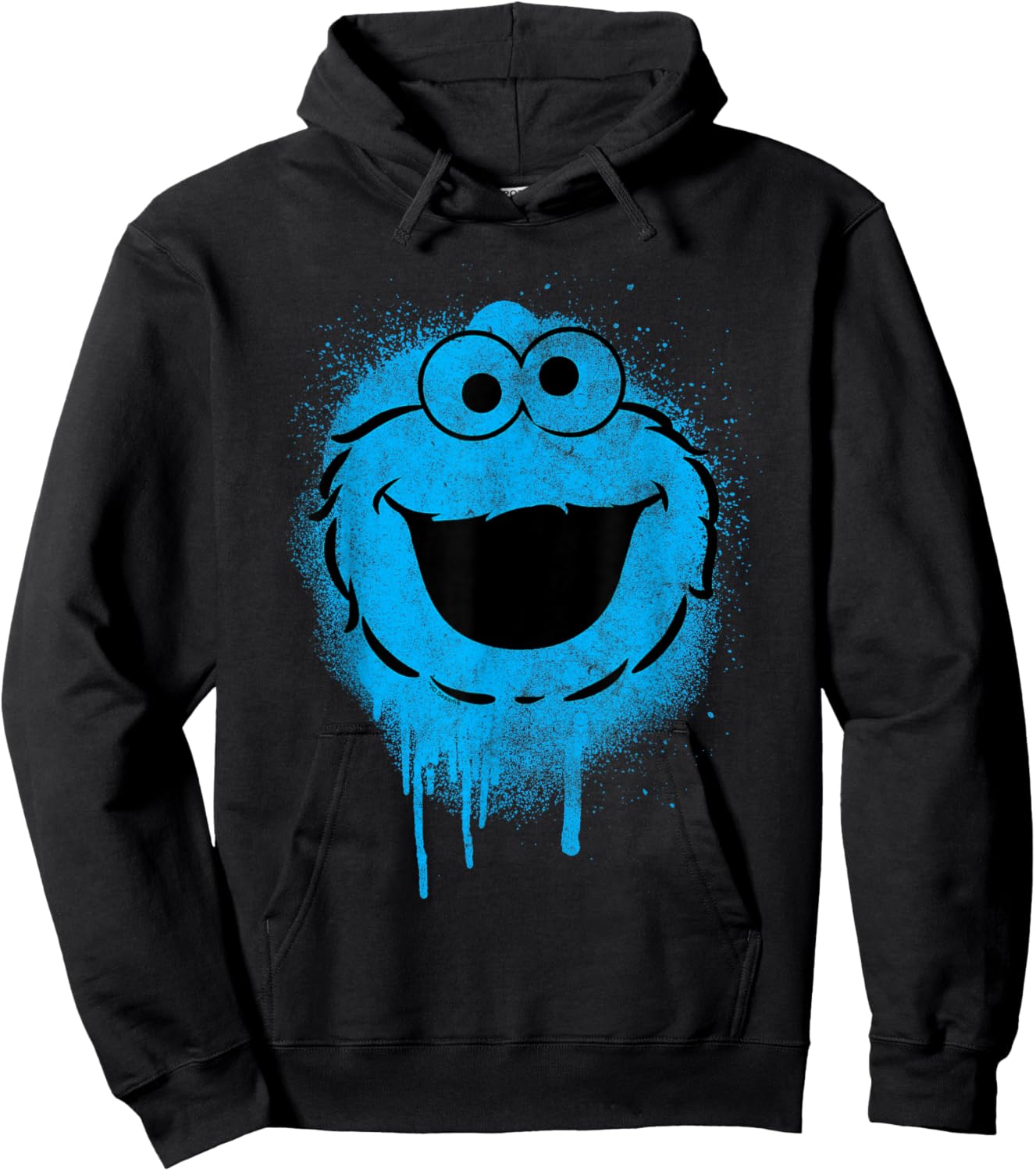 Sesame Street Cookie Monster Graffiti Face Halloween Costume Hoodie - Hoodie | Black