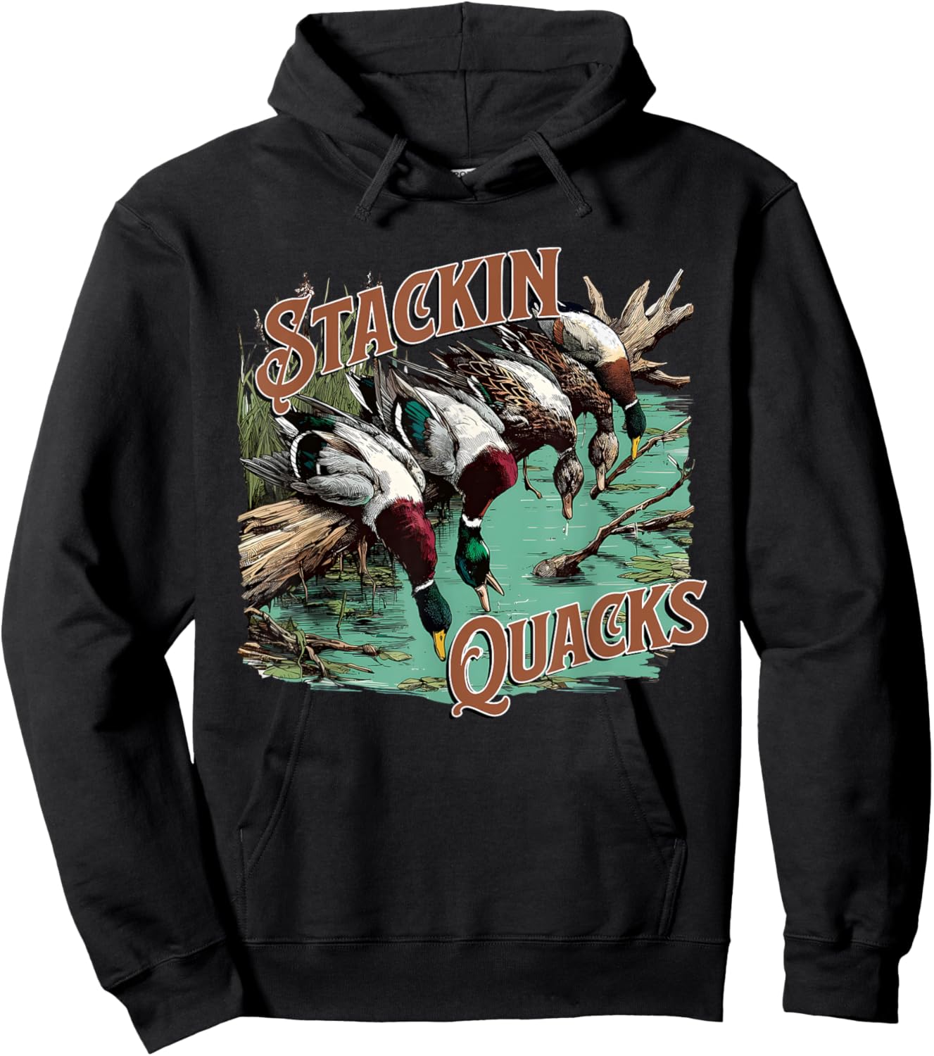 Funny Duck Hunting Stacking Quacks, Hunting Season Hoodie - Hoodie | Black