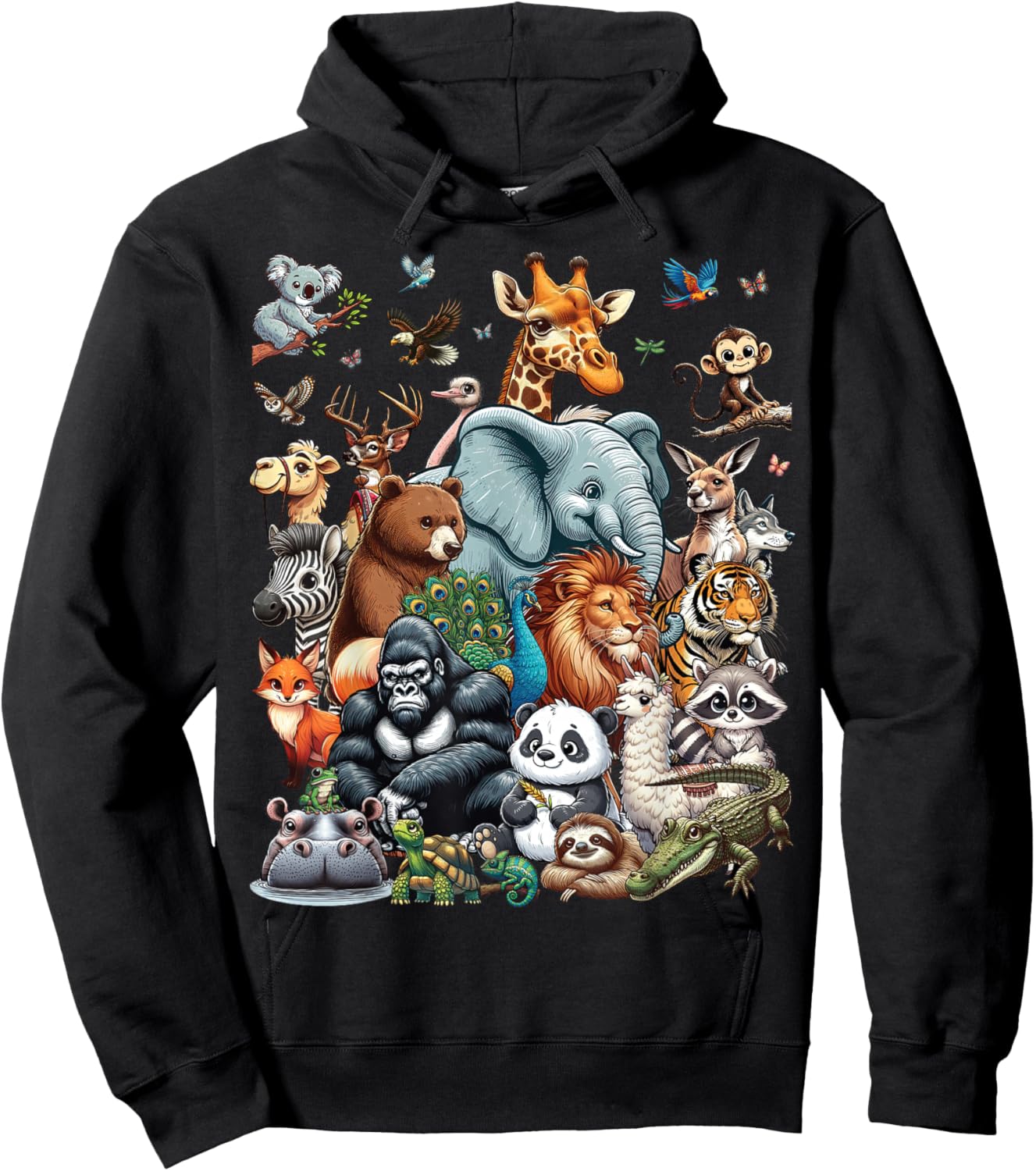 Zoo Animals Wildlife Safari Jungle Zoo Birthday Party Hoodie - Hoodie | Black