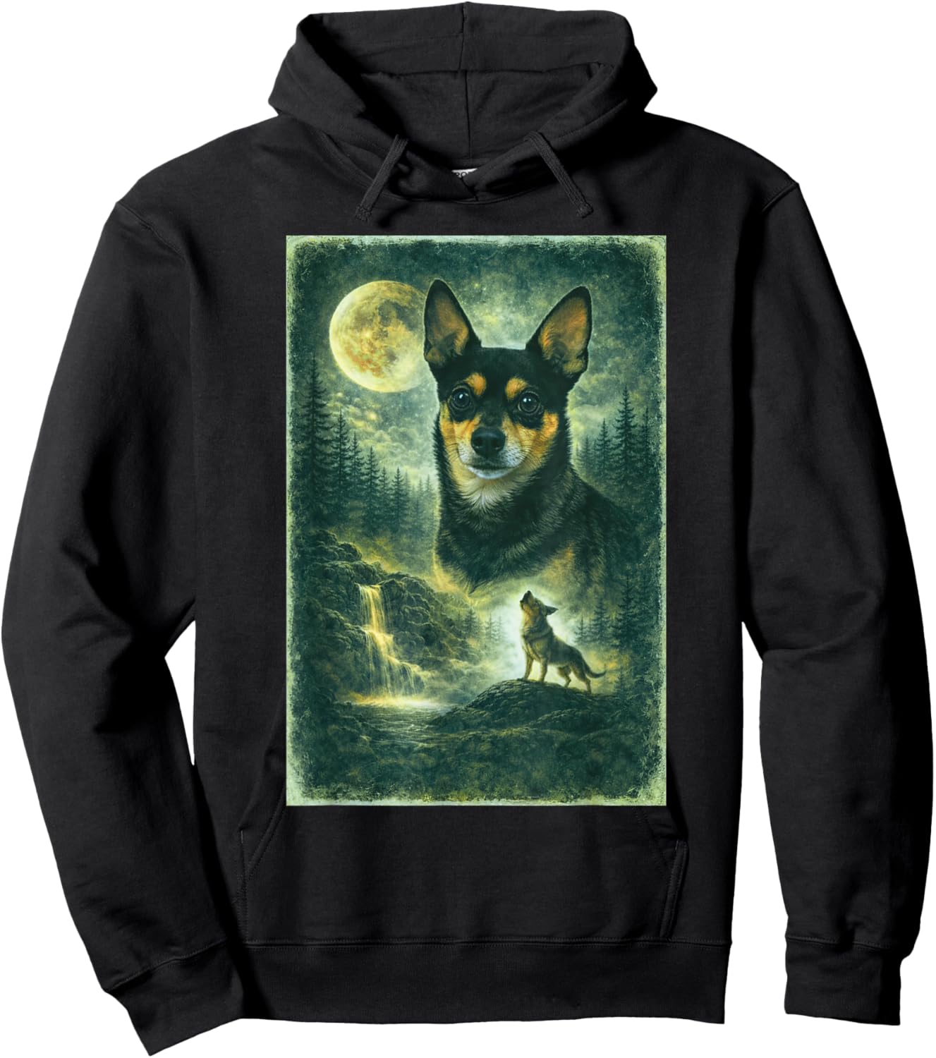 Cute Nugget At Waterfall Hoodie - Hoodie | Black