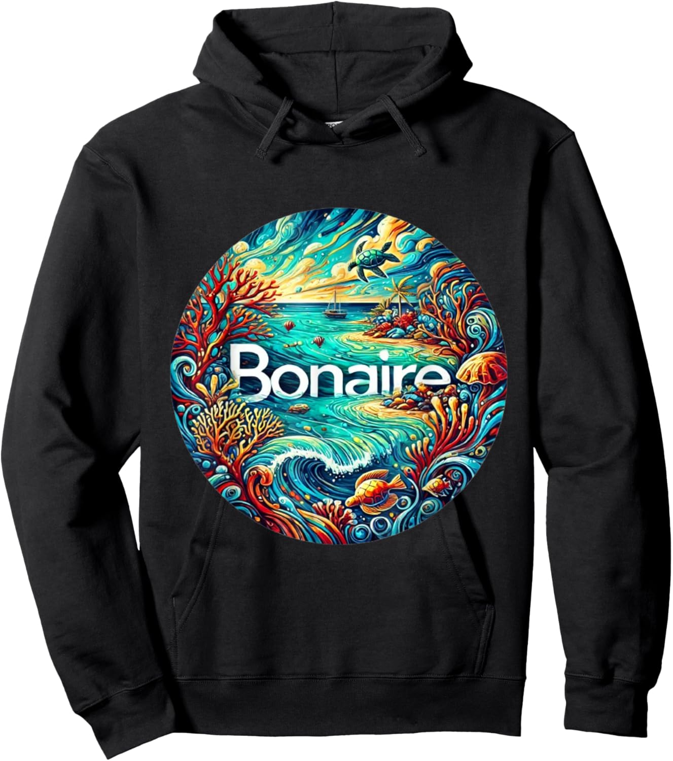 Bonaire ABC Dutch Islands artistic Hoodie - Hoodie | Black