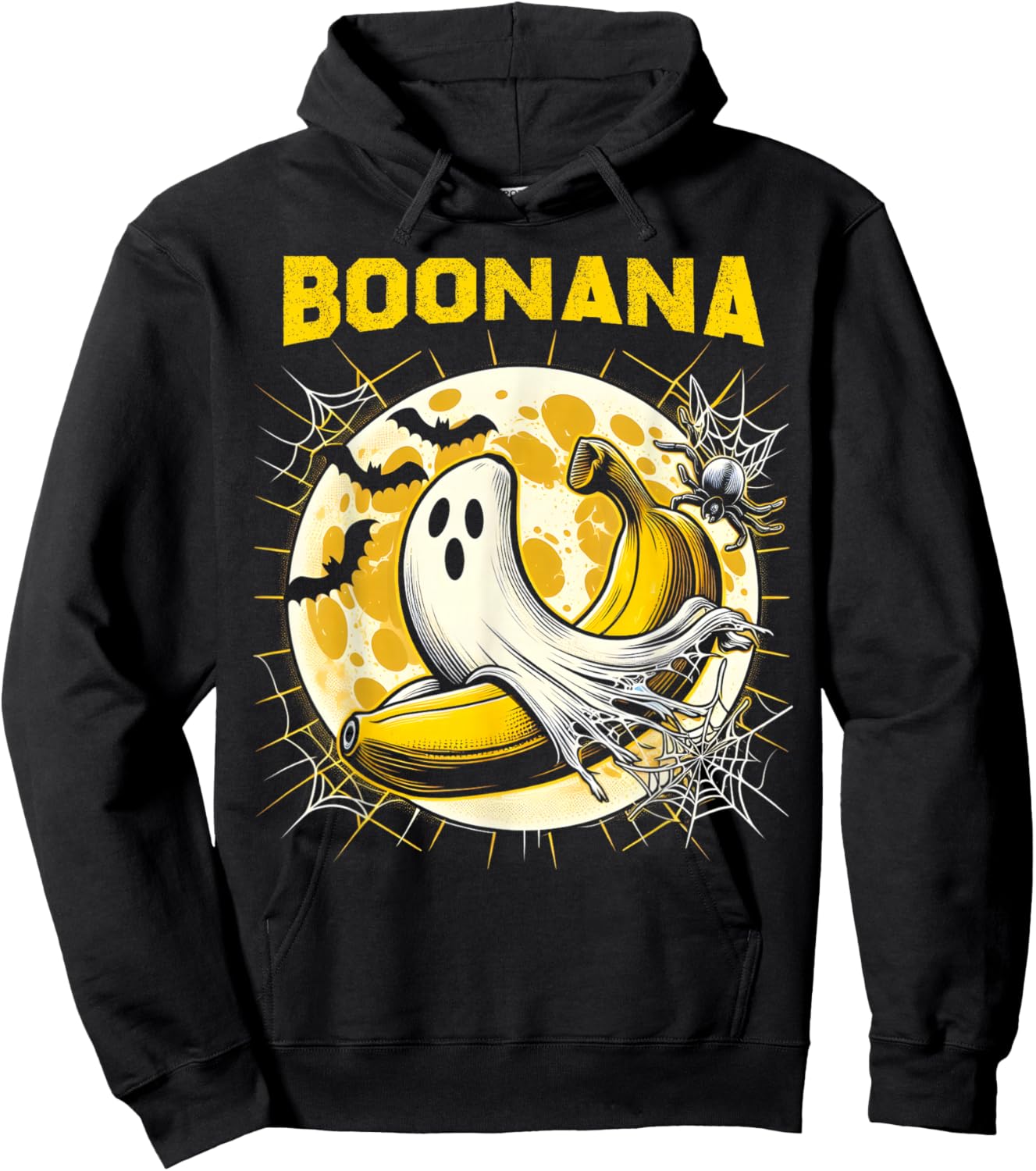 Boonana Ghost Costume Funny Banana Ghost Boonana Halloween Hoodie - Hoodie | Black