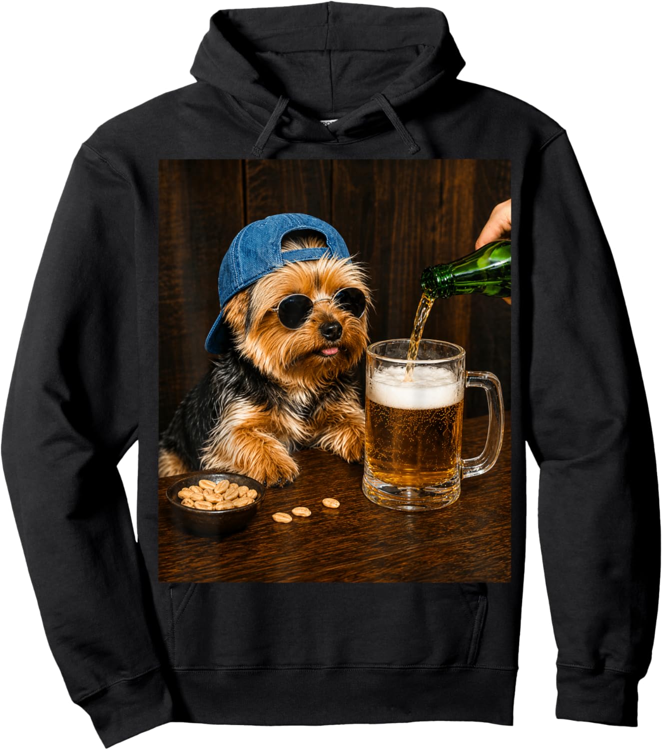T-Shirt Hoodie - Hoodie | Black