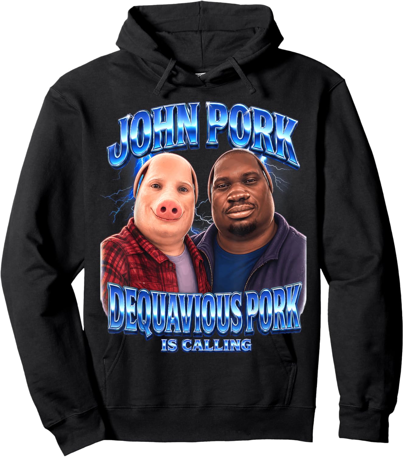 John Pork Dequavious Pork is Calling Meme Hoodie - Hoodie | Black