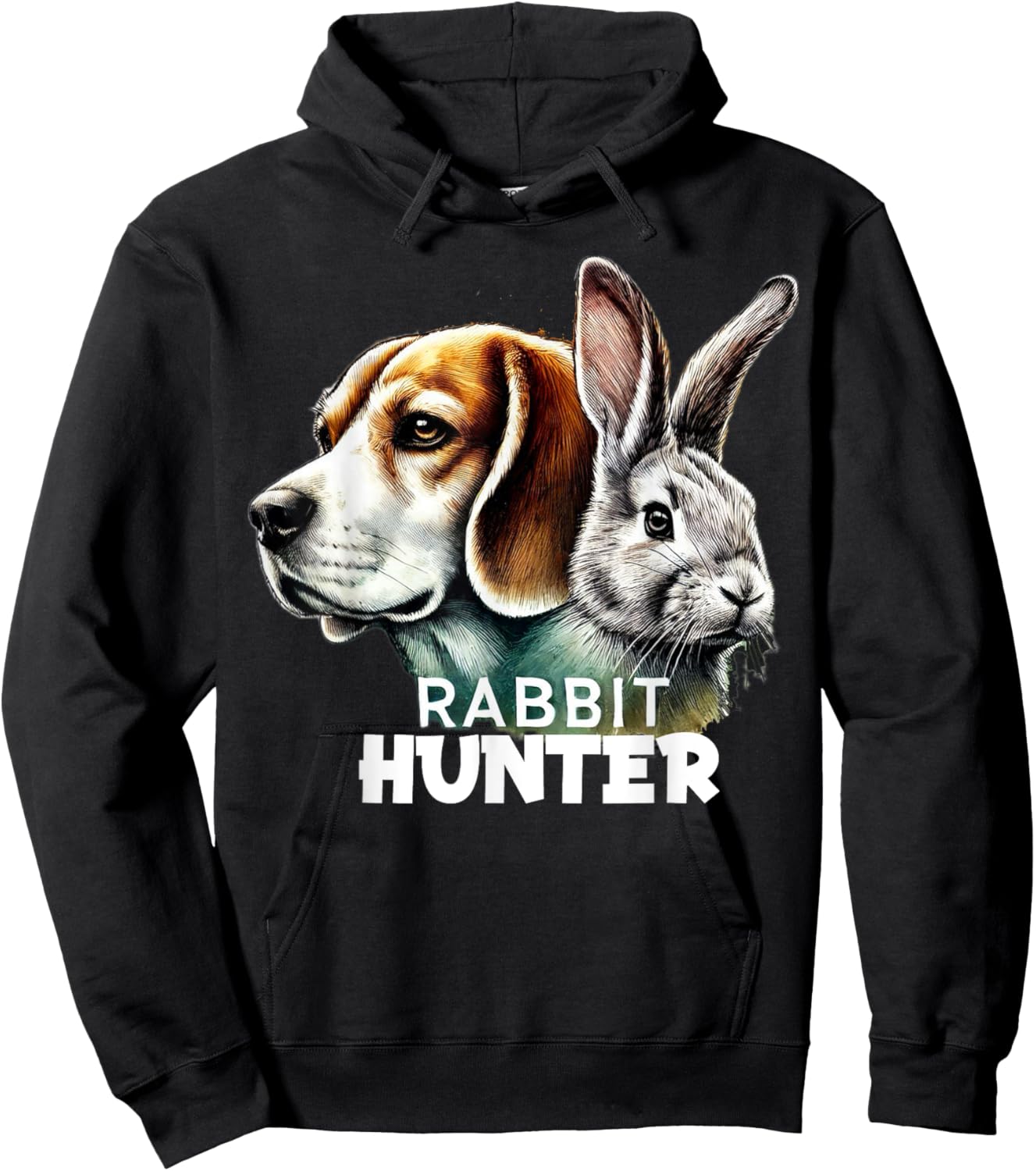 Beagle Dog Rabbit Hunter Rabbit Hunting Rabbiting Hunter Hoodie - Hoodie | Black