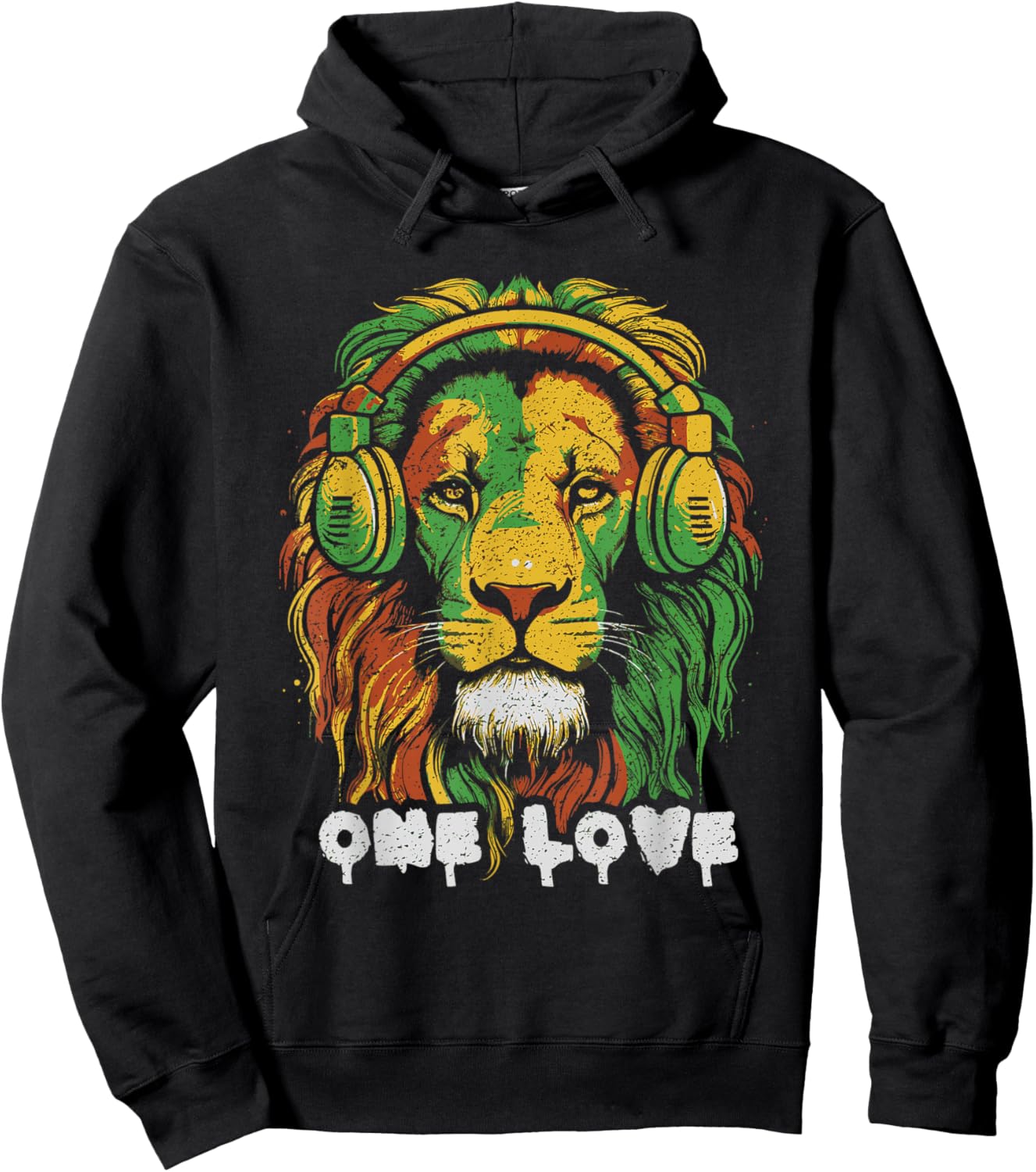 Rasta Lion Reggae Music Lion Of Judah Jamaican Pride Hoodie - Hoodie | Black
