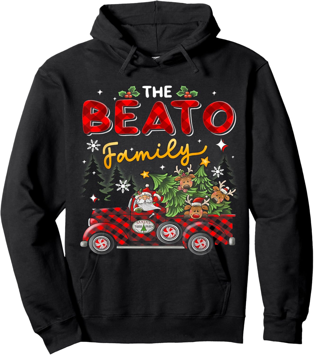 The Beato Family Christmas Matching Pajamas Group Gift Hoodie - Hoodie | Black