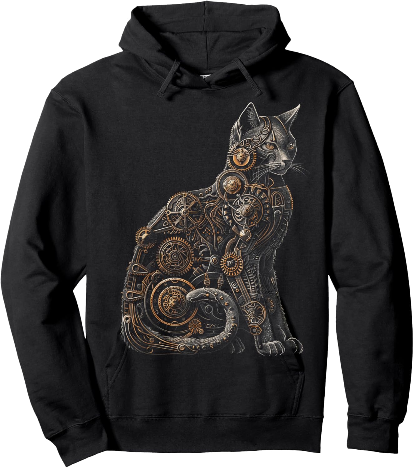 Cat Steampunk Mechanical for Cat Lovers Hoodie - Hoodie | Black