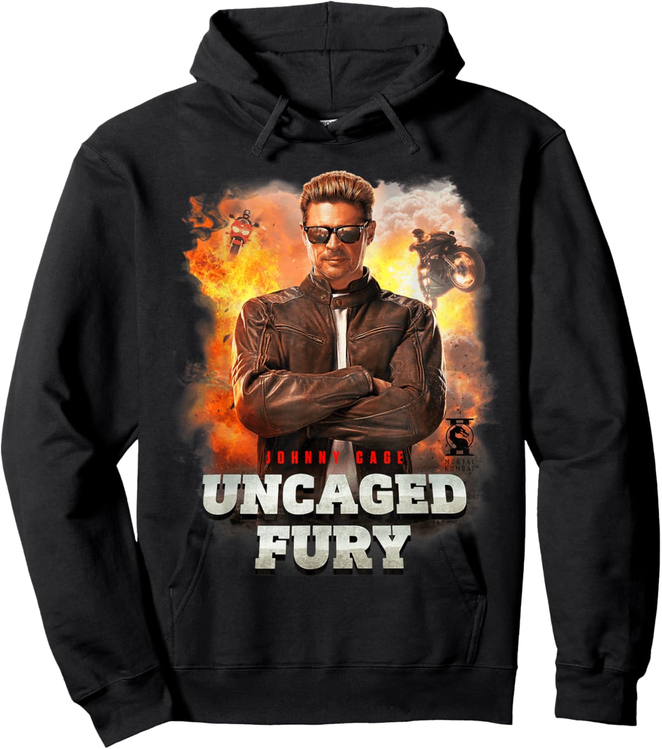 Mortal Kombat 2 Johnny Cage Uncaged Fury Hoodie - Hoodie | Black