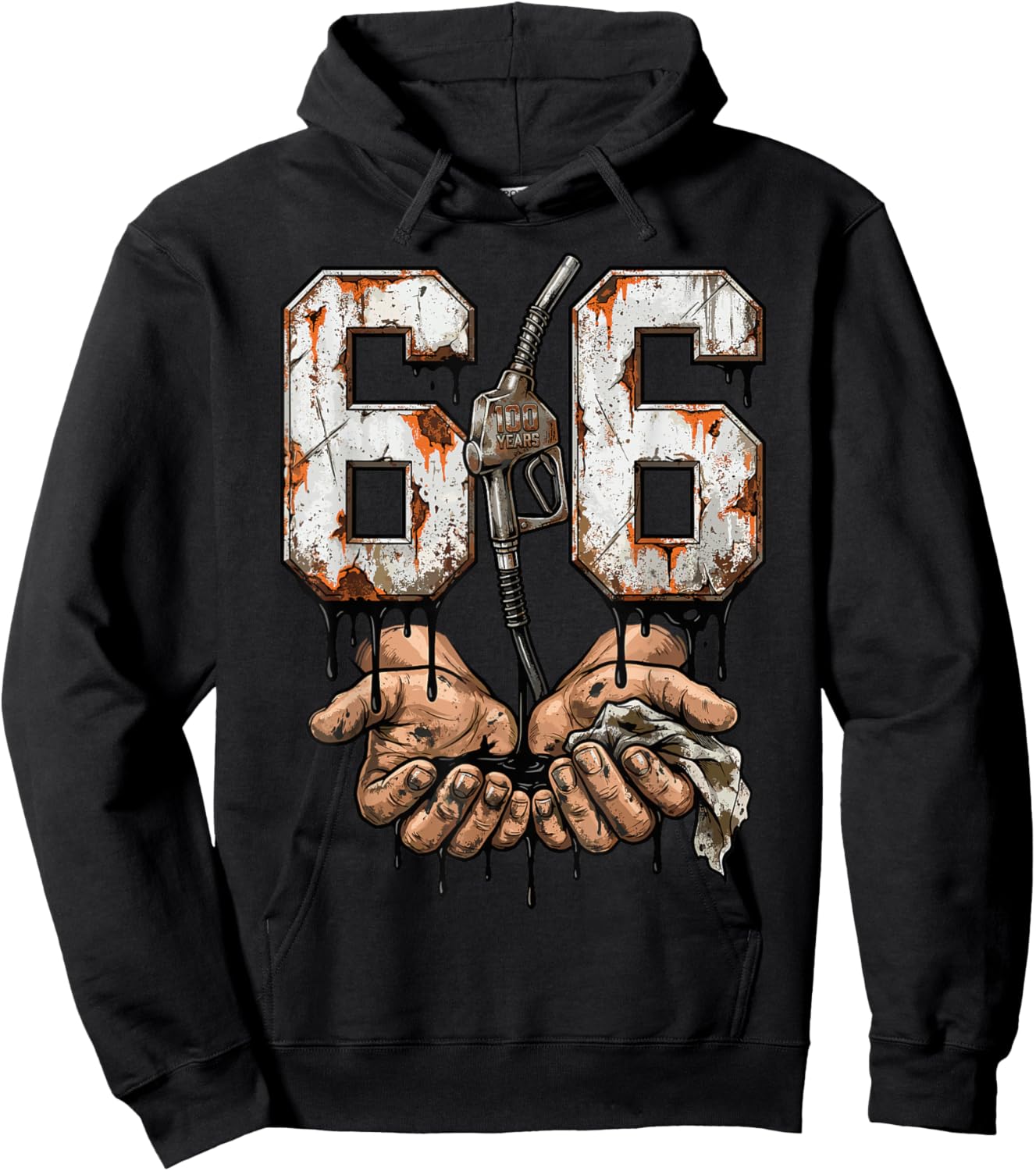 Route 66 100 Years Centennial Gas Pump Mechanic Vintage RETR Hoodie - Hoodie | Black