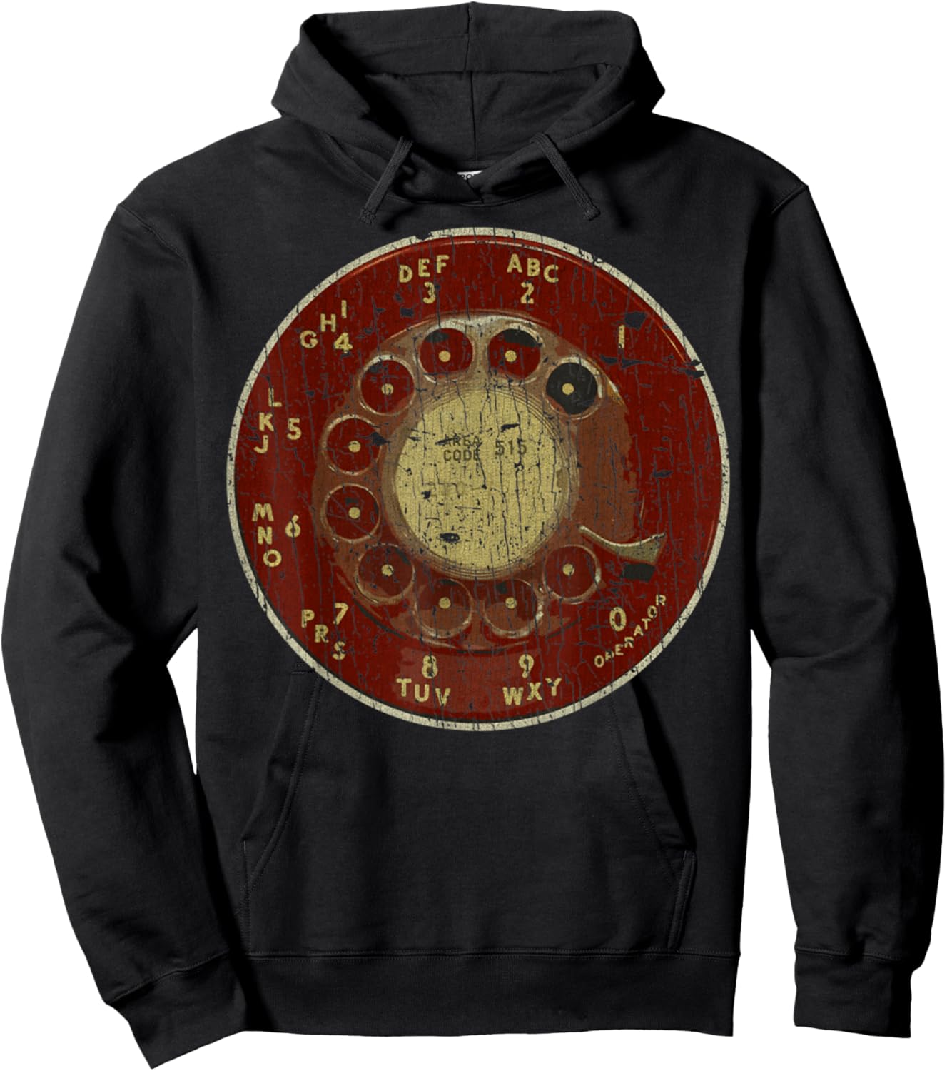 Rotary Dial 70s Vintage Retro Style Rotary Dial Phone Hoodie - Hoodie | Black