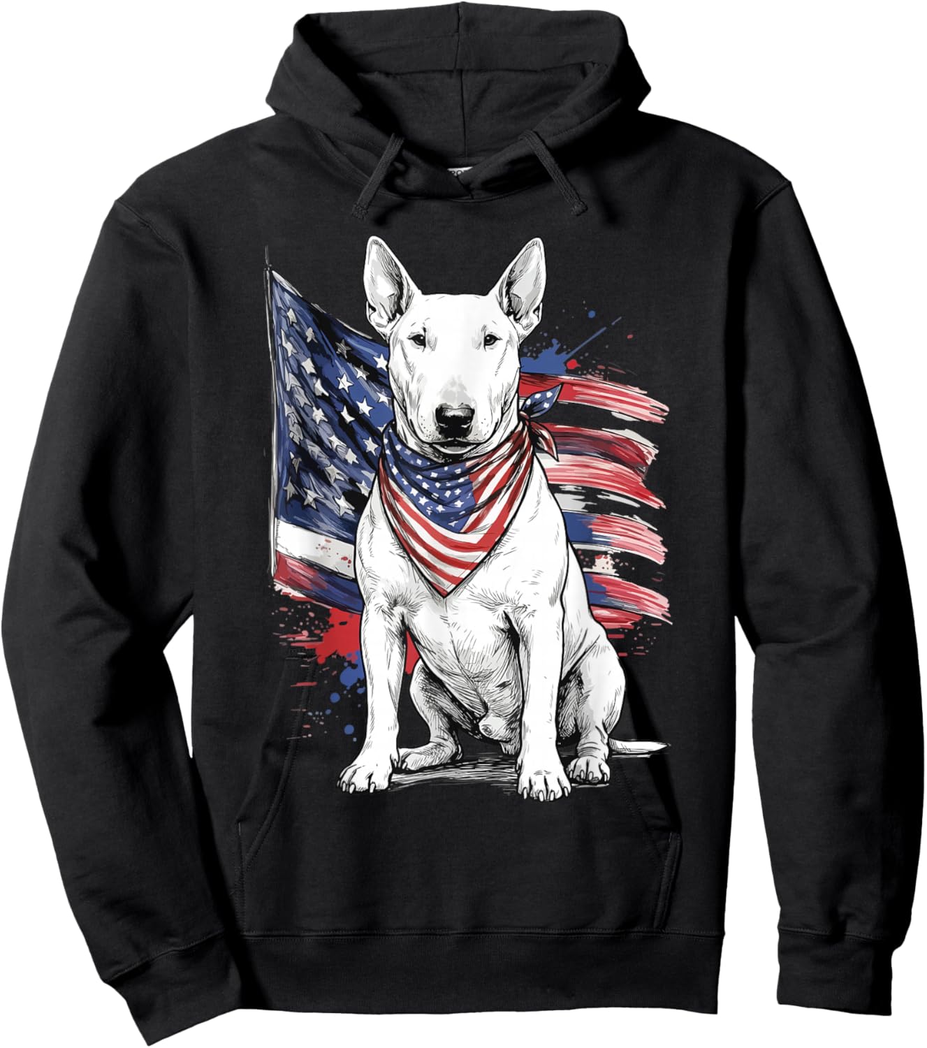 Bull Terrier 4th of July Patriotic Dog Hoodie - Hoodie | Black