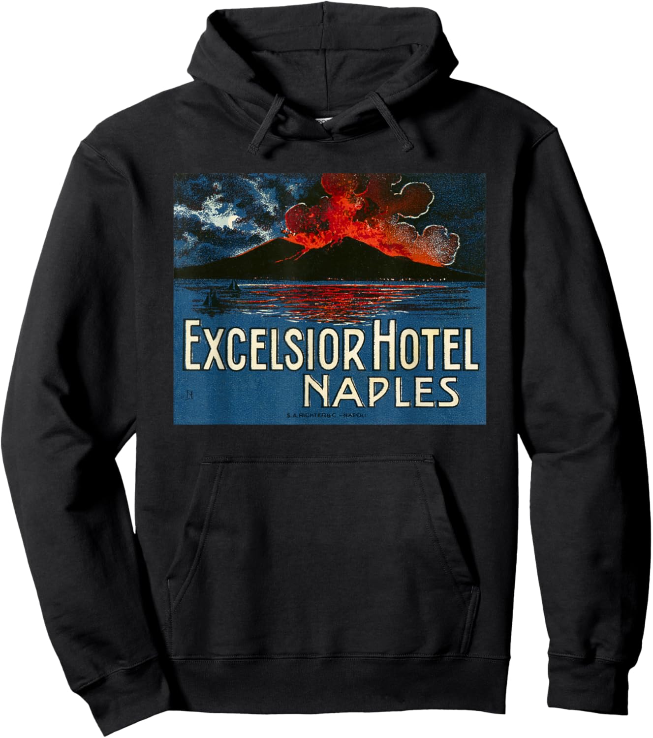 Excelsior Hotel Naples – Vintage Italy Coastal Design Hoodie - Hoodie | Black