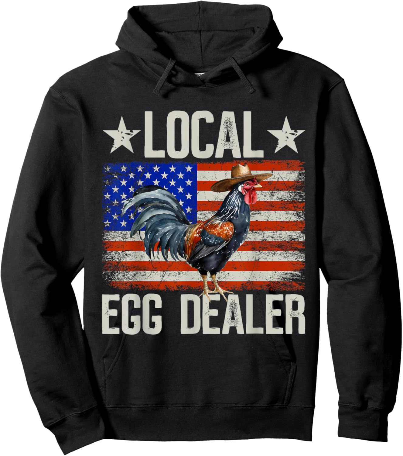 Local Egg Dealer Rooster Farmer Chicken Hoodie - Hoodie | Black