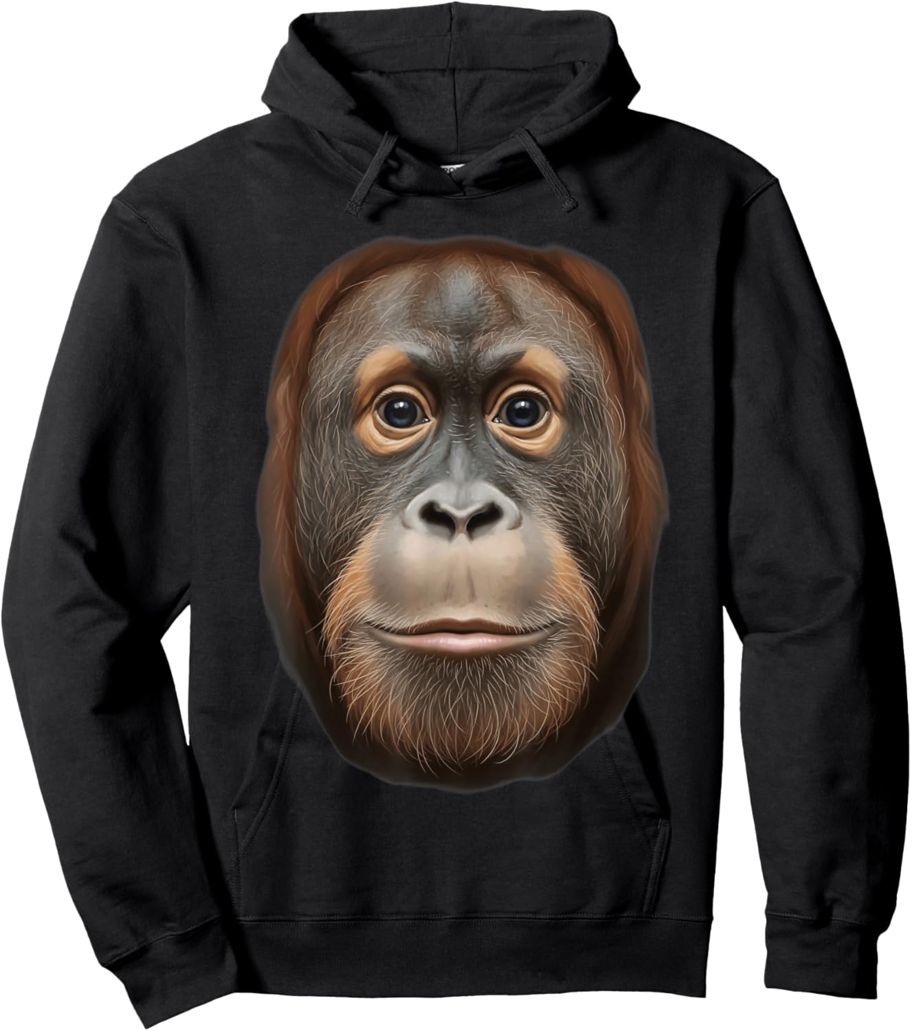 Orangutan Face Jungle Animals Christmas Monkey Holiday Cute Hoodie - Hoodie | Black