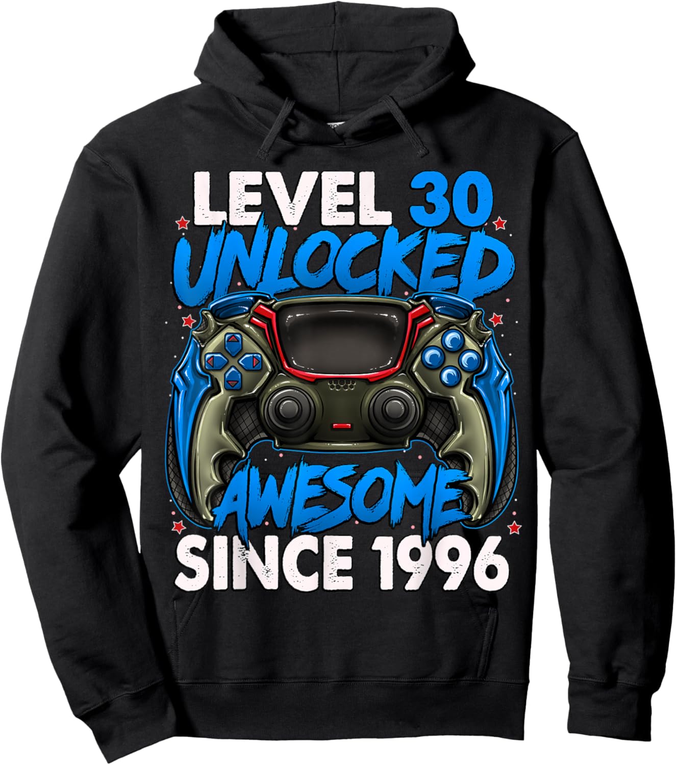 Level 30 Unlocked Awesome Since 1996 30th Birthday Gaming Hoodie - Hoodie | Black