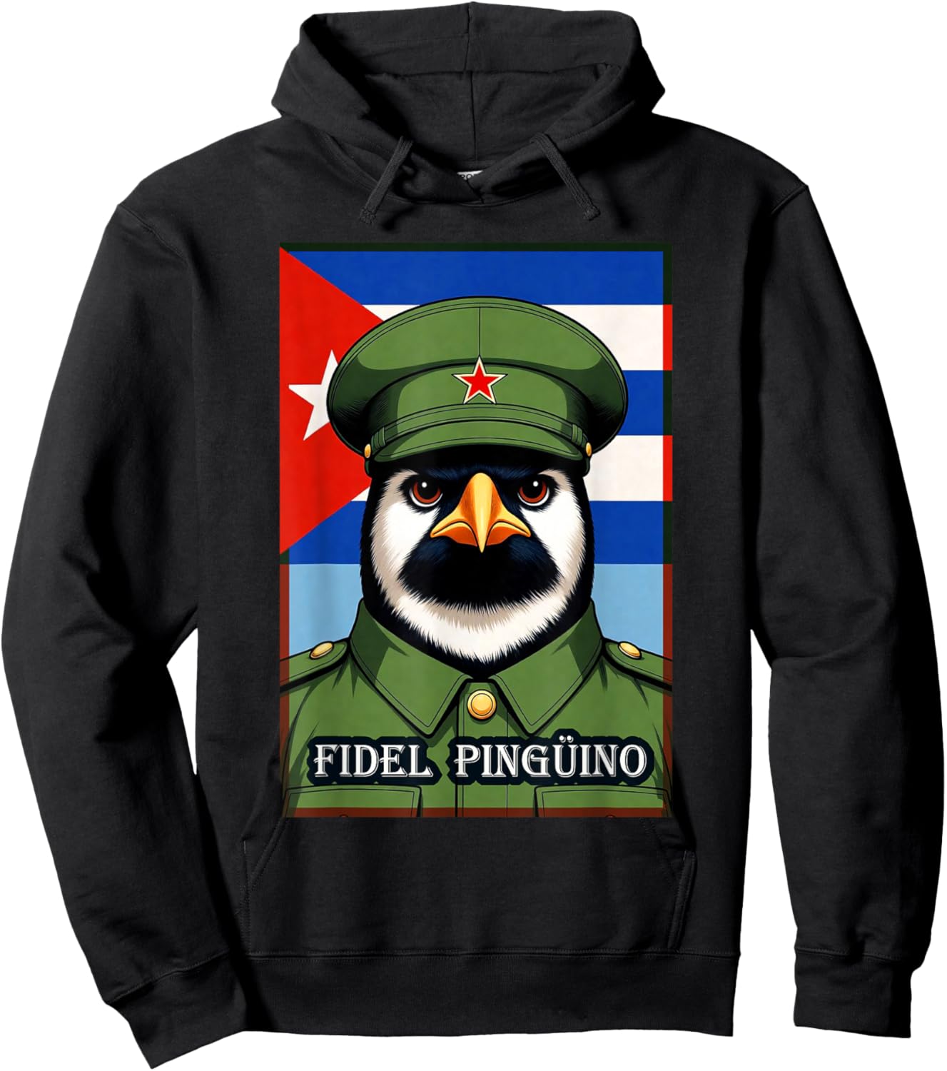 Fidel Pingüino Pingouin révolutionnaire cubain Hoodie - Hoodie | Black