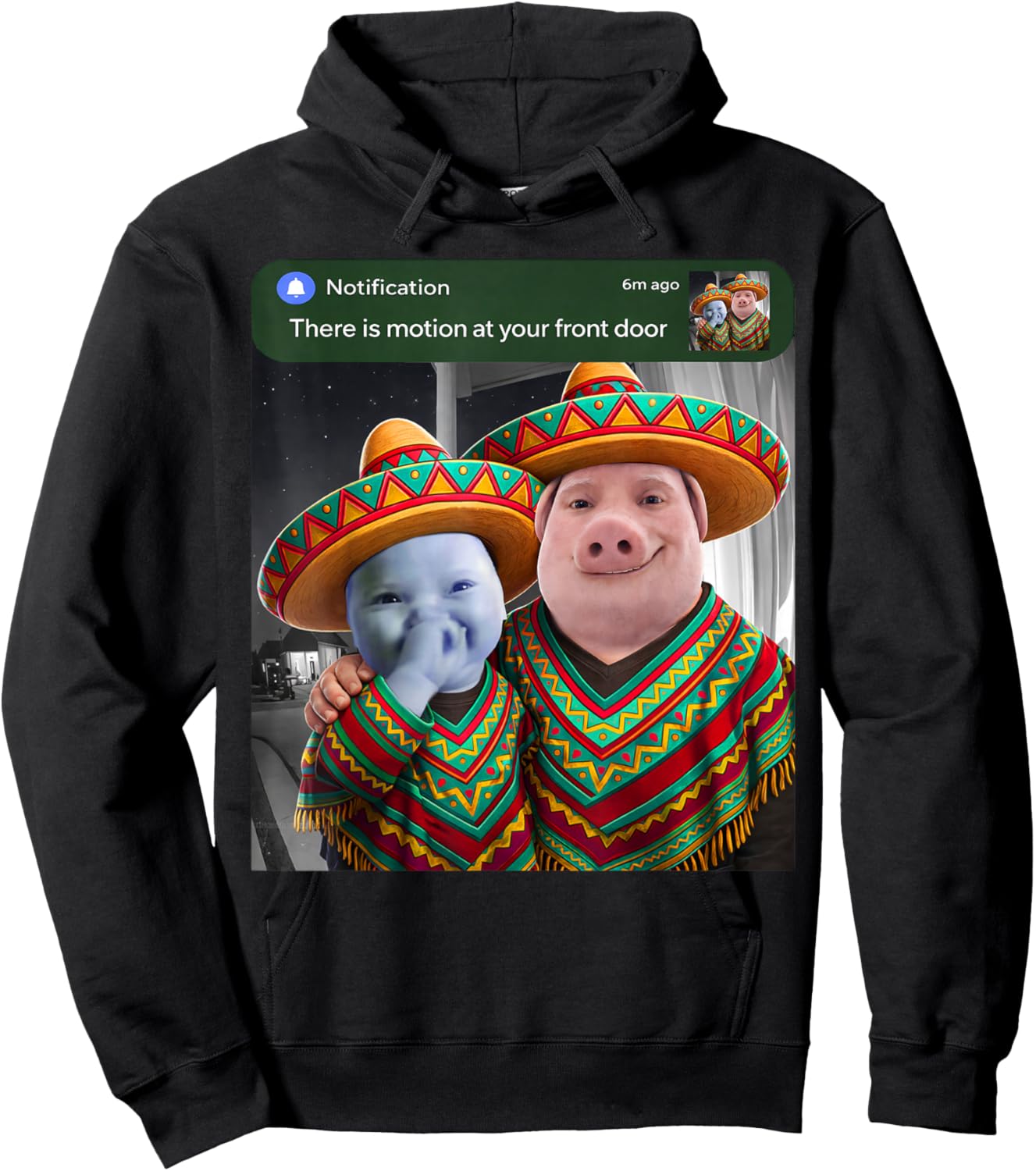 There is Motion At Your Front Door John Pork and Ai Baby Hoodie - Hoodie | Black