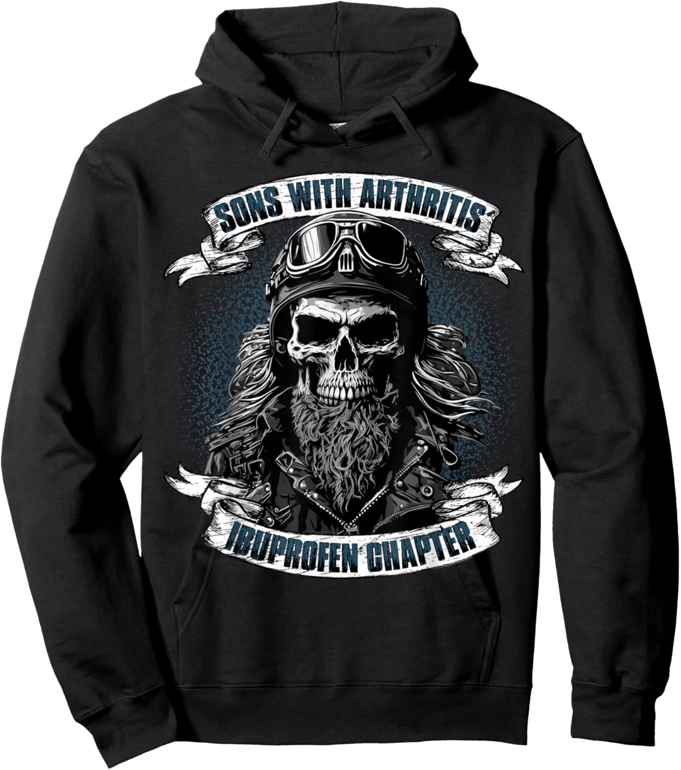 Funny Apparel for older Bikers Sons with Arthritis Ibuprofen Chapter Black Hoodie - Hoodie | Black