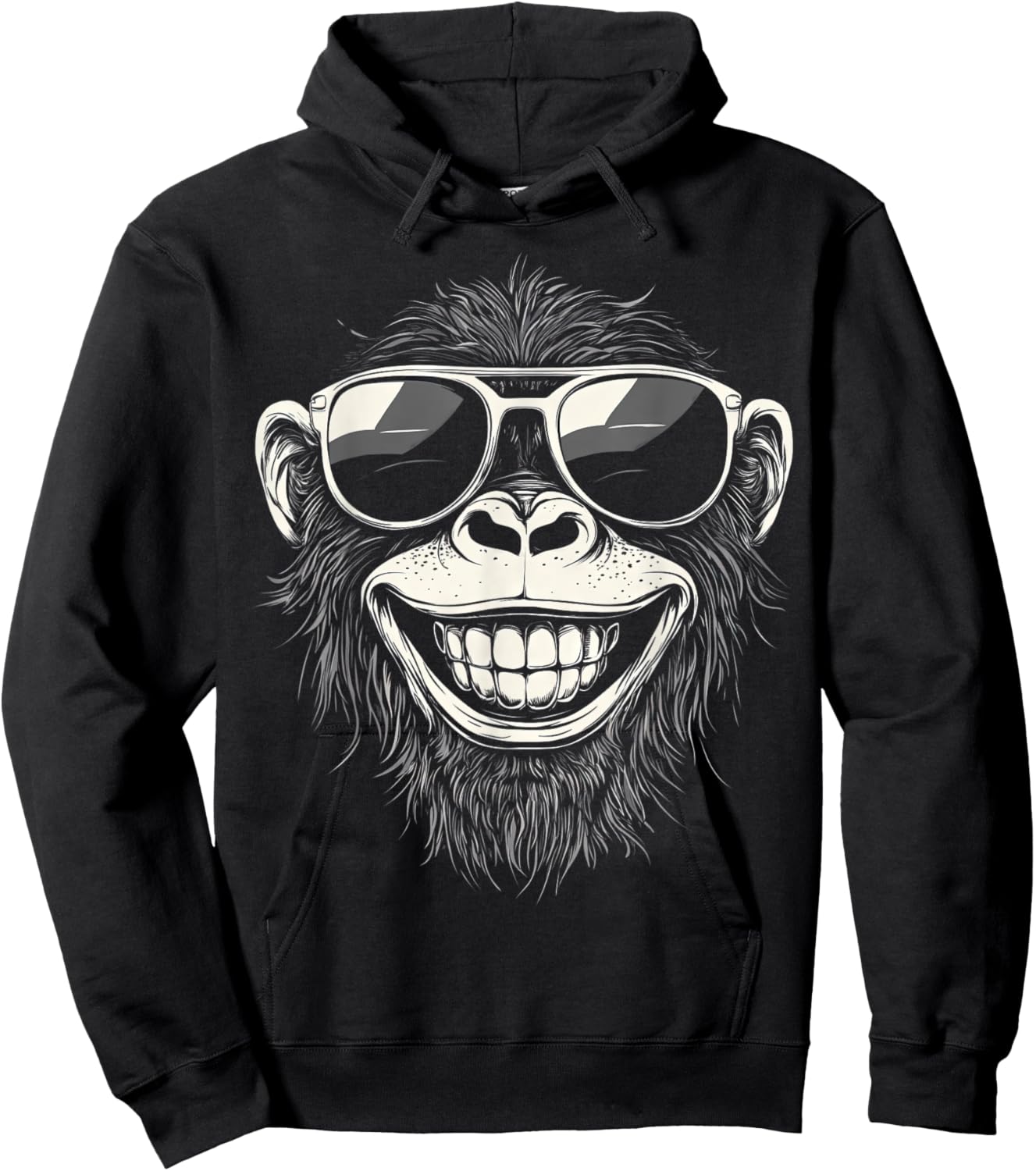 Funny Monkey with sunglasses cool Graffiti Urban art street Hoodie - Hoodie | Black