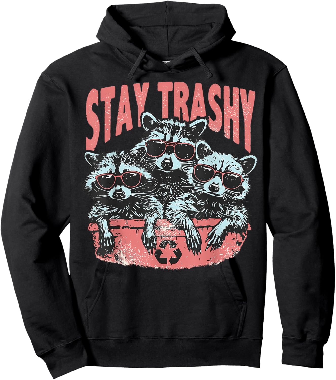 Funny Trashy Raccoons Opossums Possums Animals Lover Hoodie - Hoodie | Black