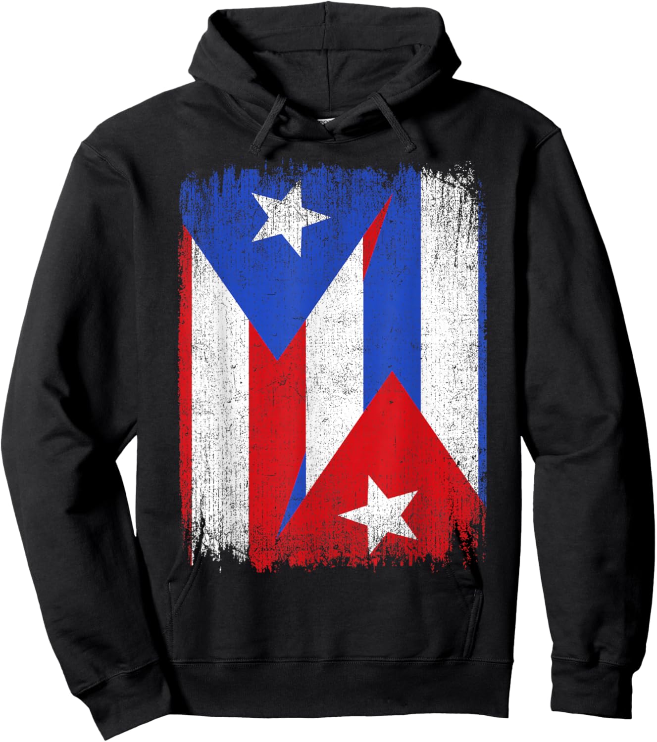 Half Puerto Rico Cuba Flag Cuban Pride Roots Hoodie - Hoodie | Black