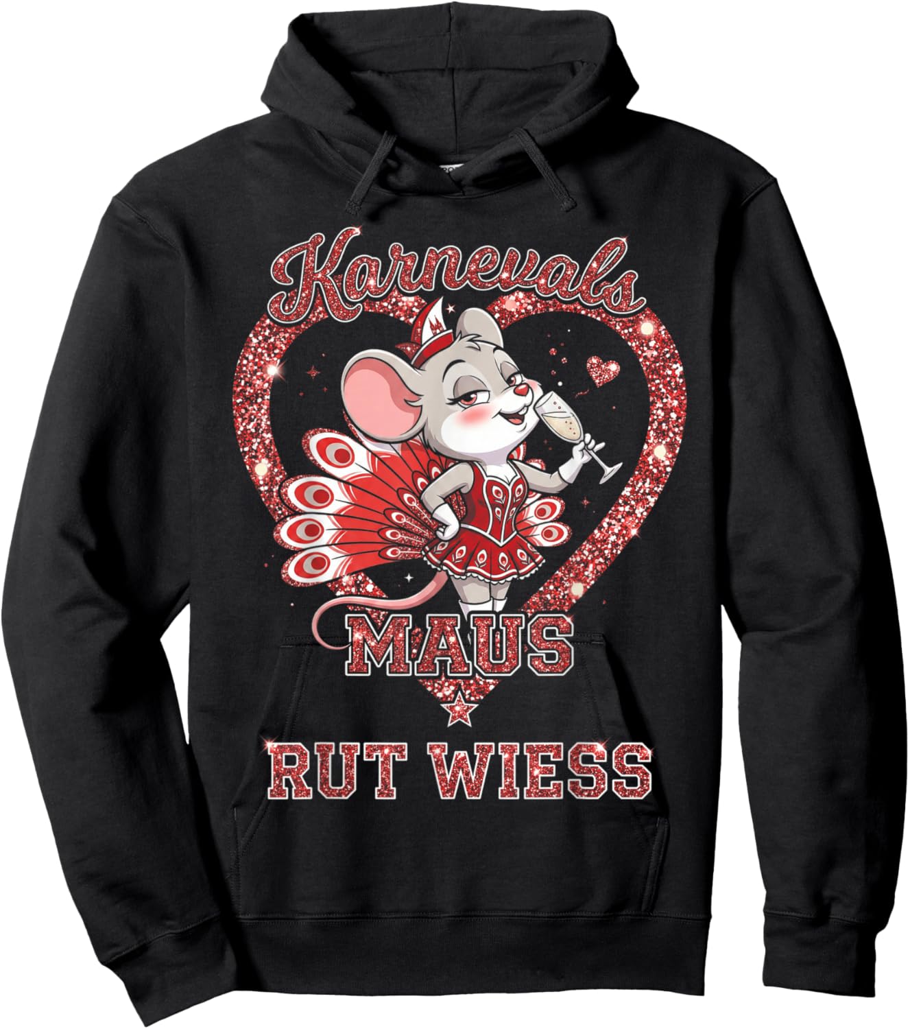 Karnevalsmaus RUT WIESS Köln Fasching Kostüm Look Hoodie - Hoodie | Black