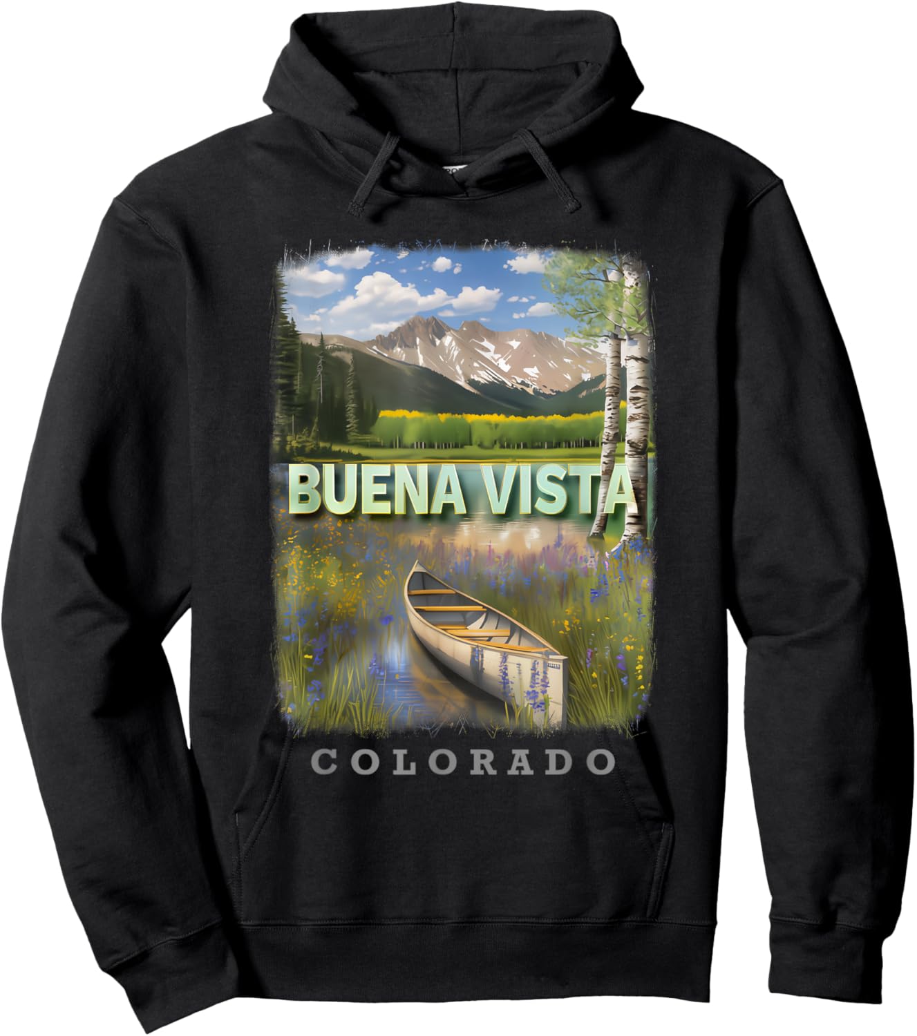 Buena Vista Colorado CO Tranquil Wilderness SD068 Hoodie - Hoodie | Black