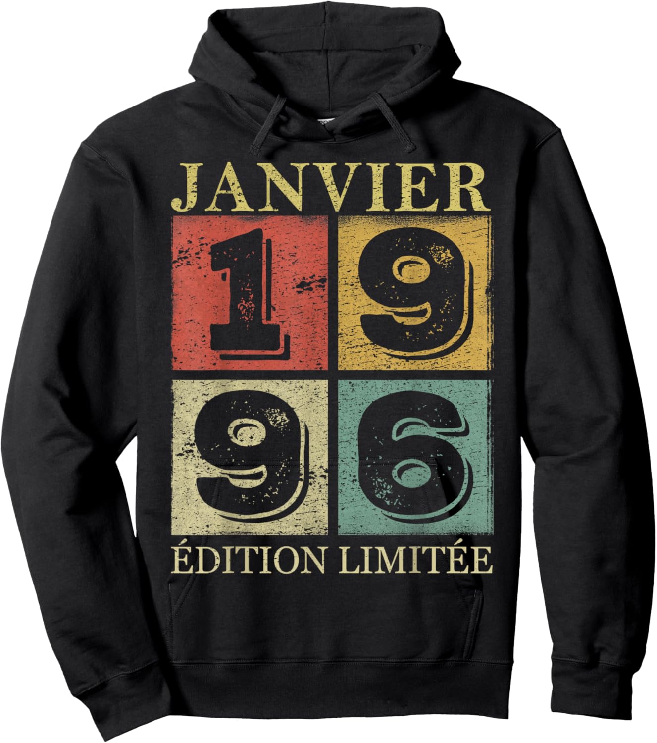 Janvier 1996 30 Ans Cadeau Anniversaire Homme Janvier 1996 Hoodie - Hoodie | Black
