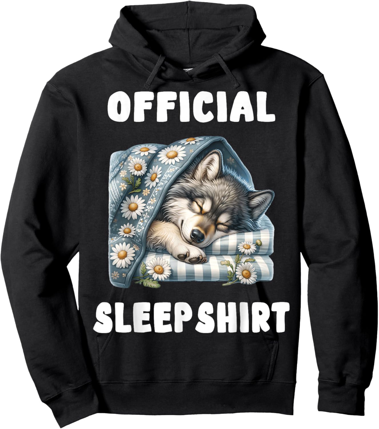 Wolf - Official Sleepshirt Pajamas Nightgown Hoodie - Hoodie | Black