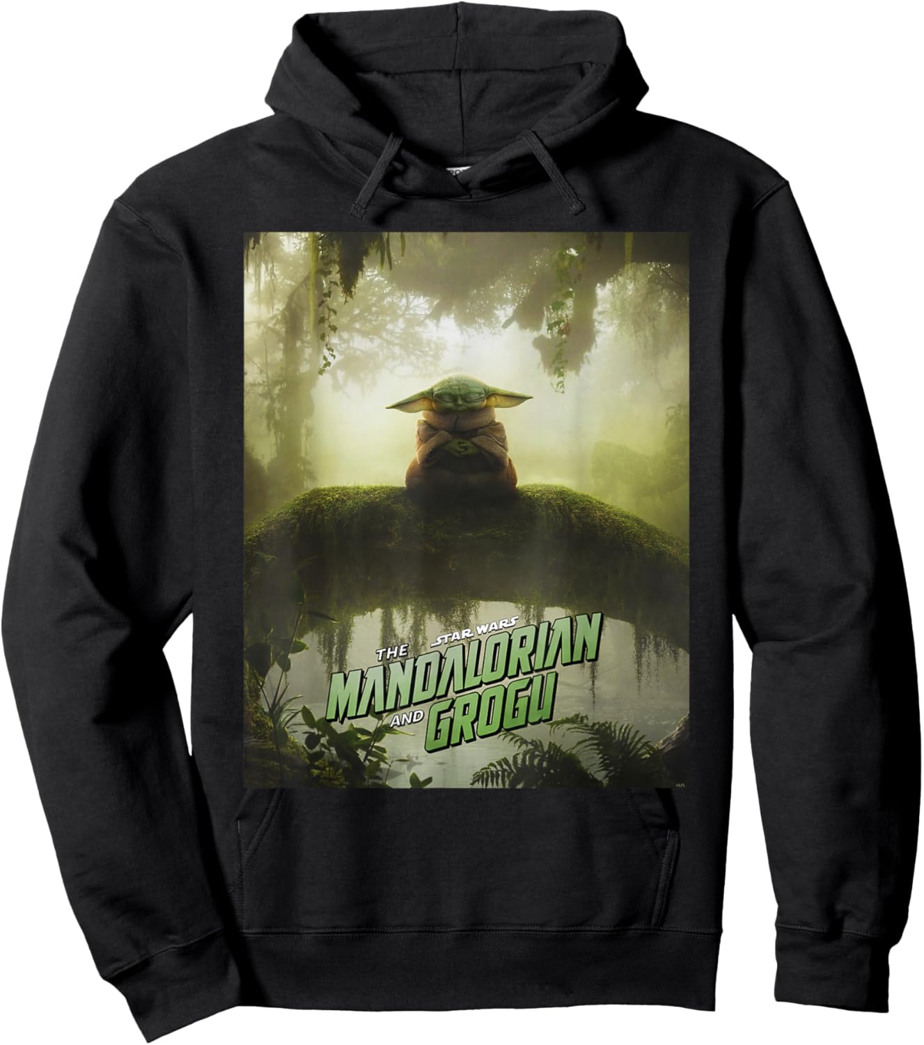 Star Wars The Mandalorian and Grogu Movie Meditating Poster Hoodie - Hoodie | Black