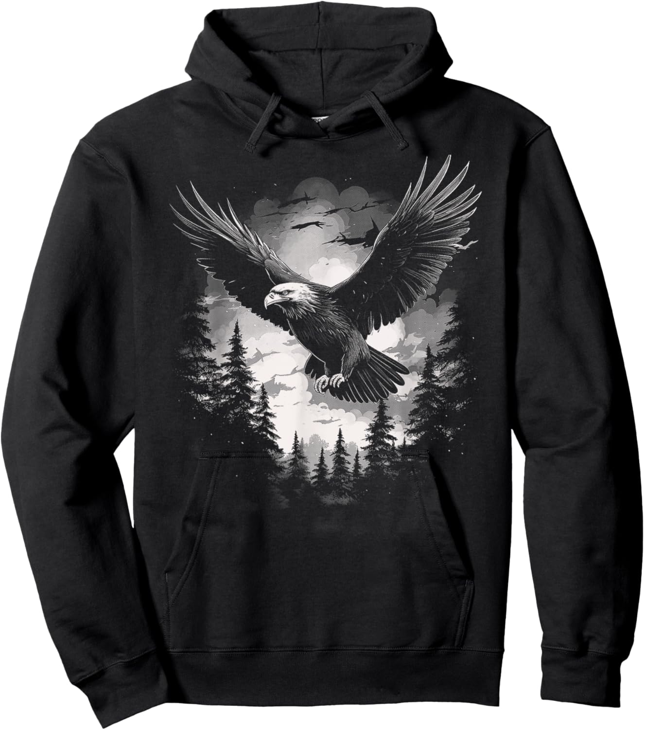Eagle Forest Animal Wildlife Hoodie - Hoodie | Black
