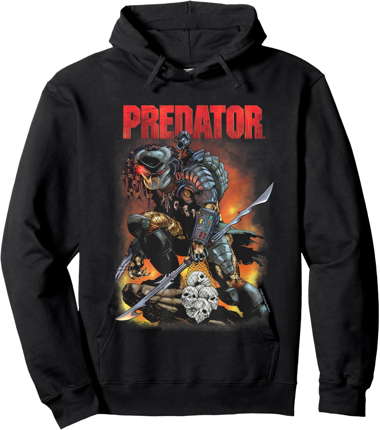 Predator Ready To Hunt Big Chest Iconic Retro Poster V2 Hoodie - Hoodie | Black
