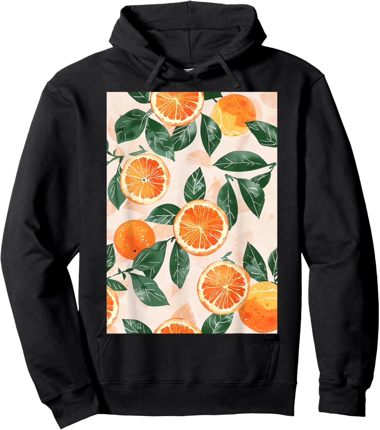 Pattern Art Orange Vintage Hoodie - Hoodie | Black