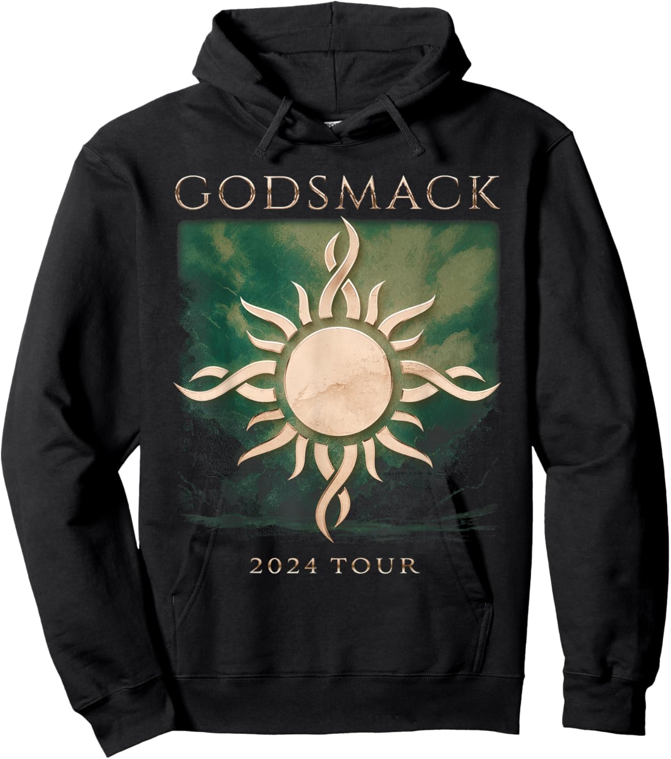 Godsmack Mountains In Green Hoodie - Hoodie | Black