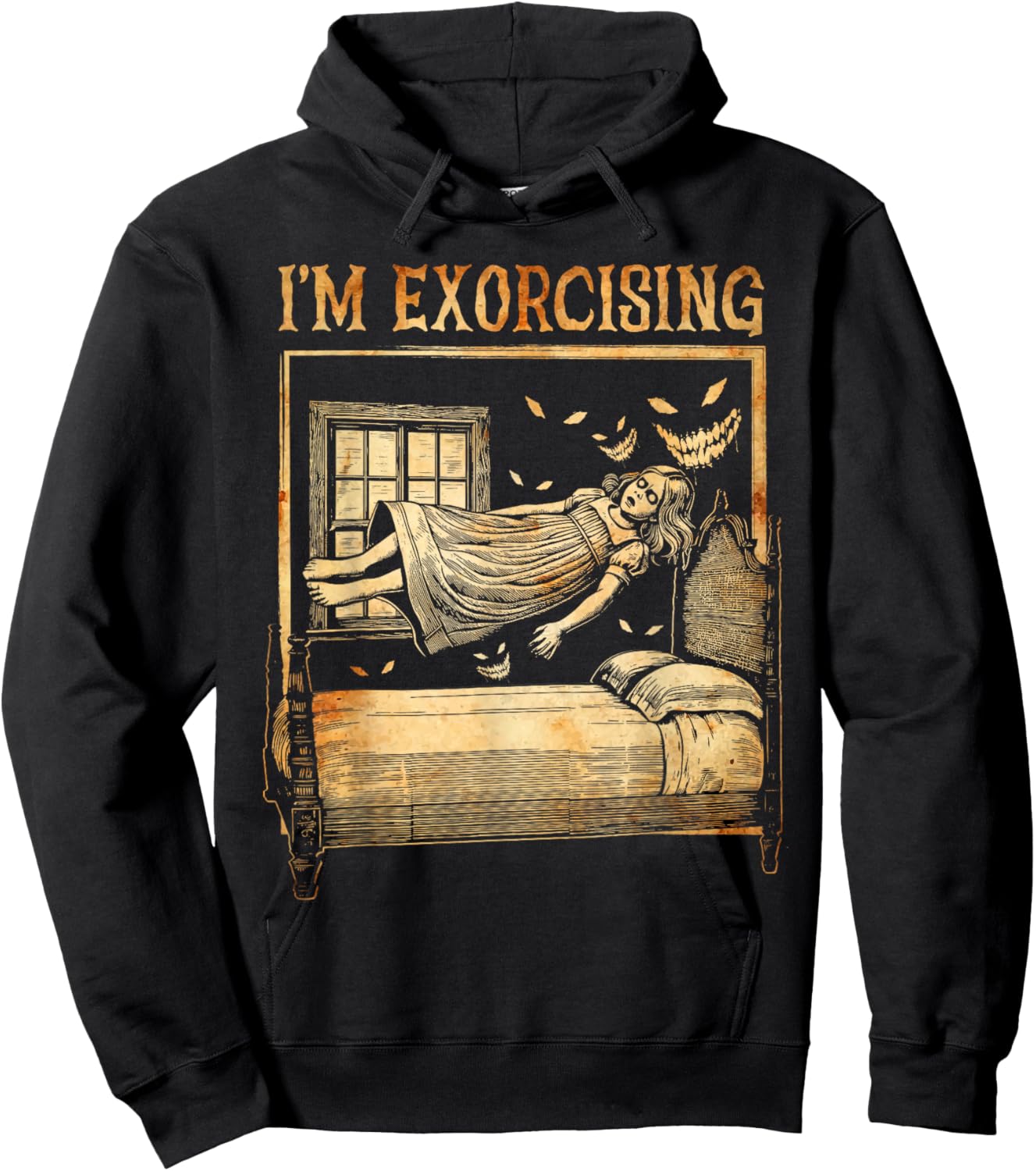 Halloween Fitness Horror Ghost I'm Exorcising Funny Gym Hoodie - Hoodie | Black