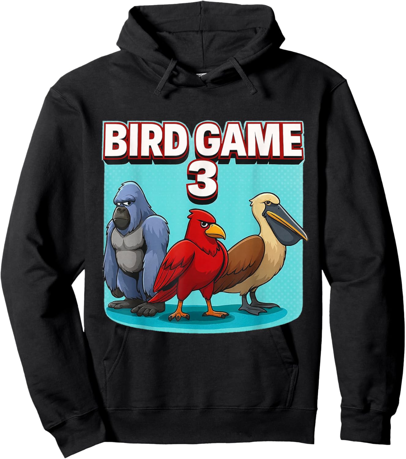 Bird Game 3 Viral Meme Parody - Cute and Comic Birds Hoodie - Hoodie | Black