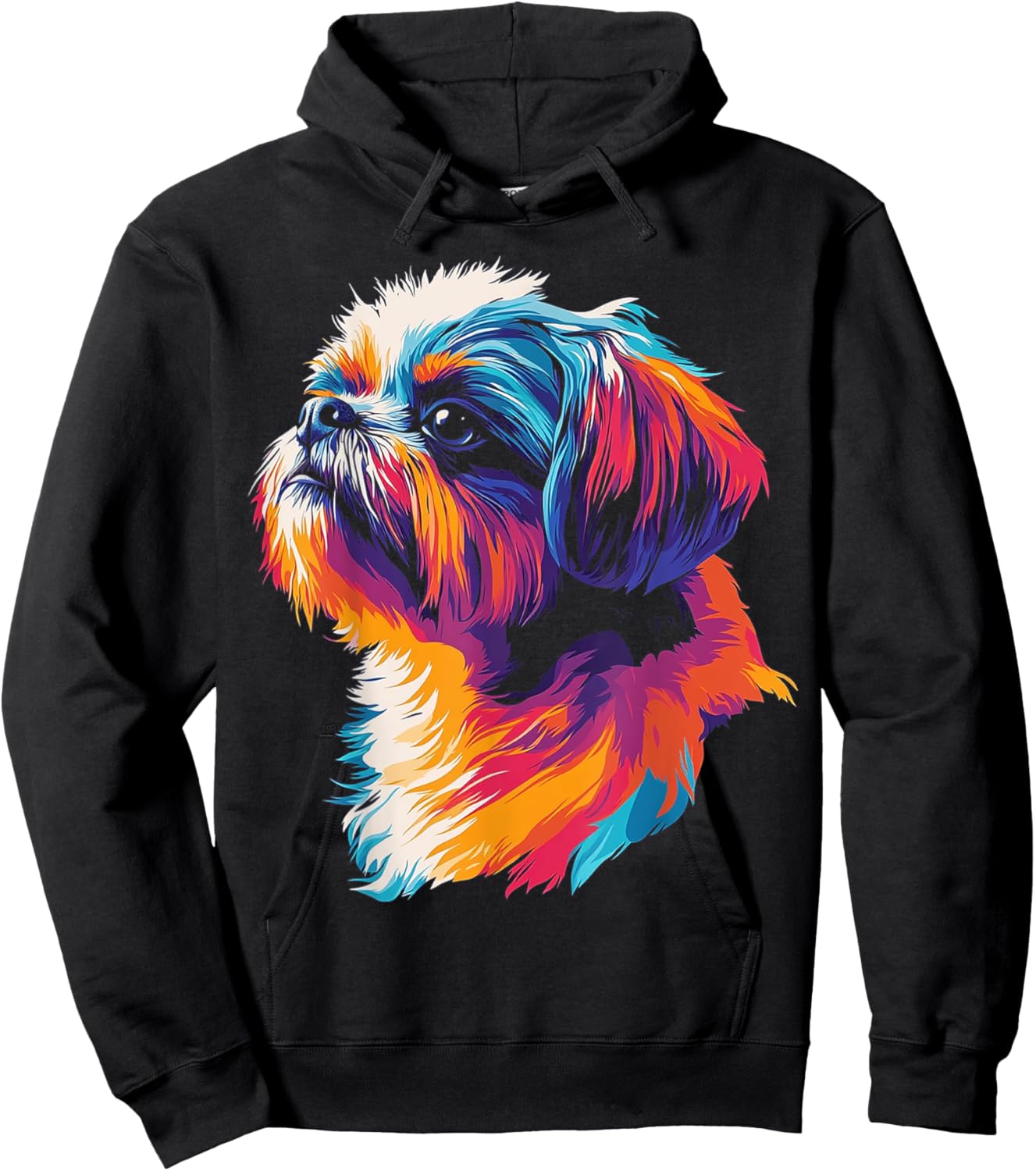 Shih Tzu Dog Motif Pet Artwork Blue Eyes Shih Tzu Hoodie - Hoodie | Black