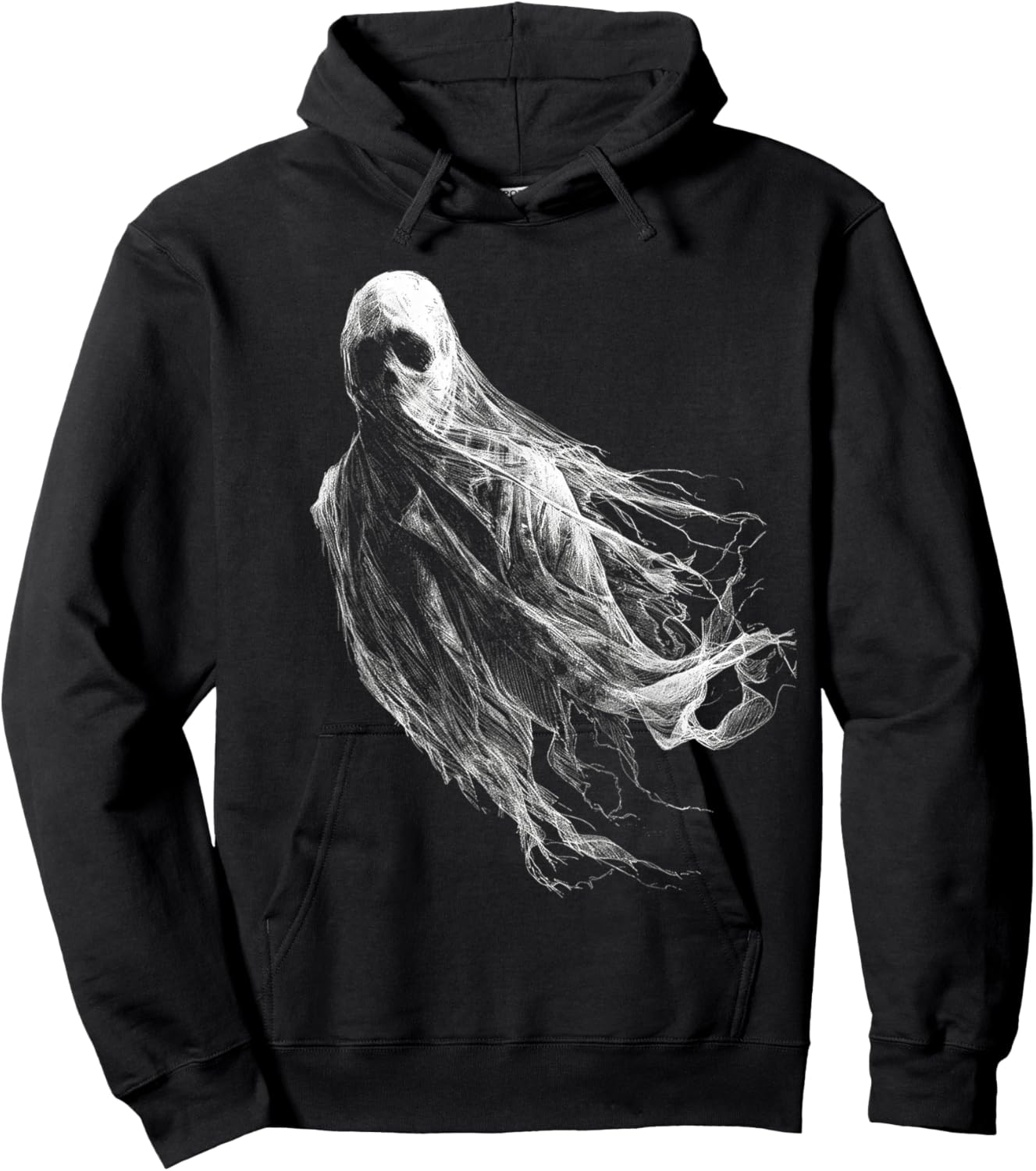 Ghost Costume Halloween Graphic Art Ghost Hoodie - Hoodie | Black