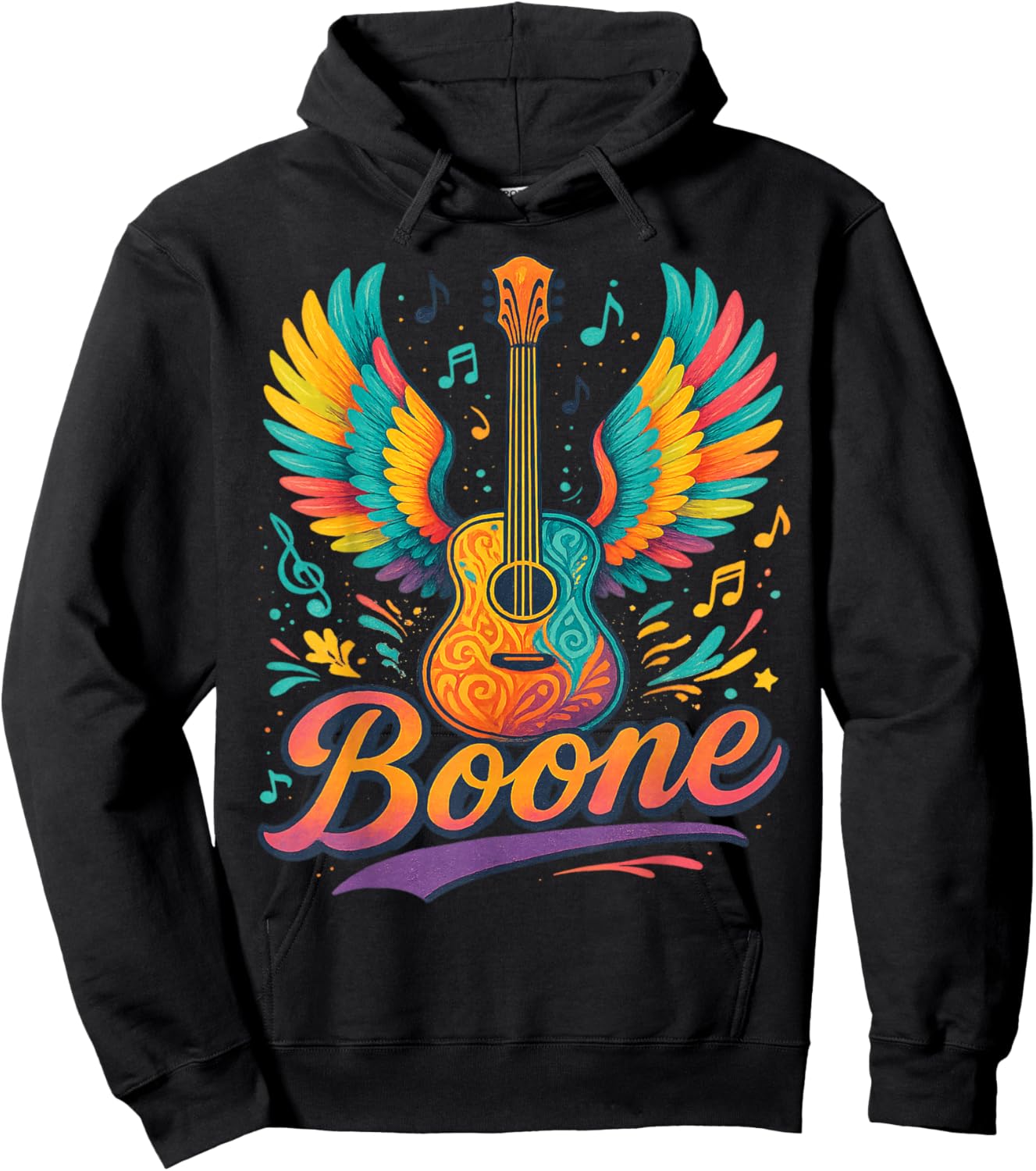 Boone Personalized Name Vintage Retro Girls Woman Man Hoodie - Hoodie | Black