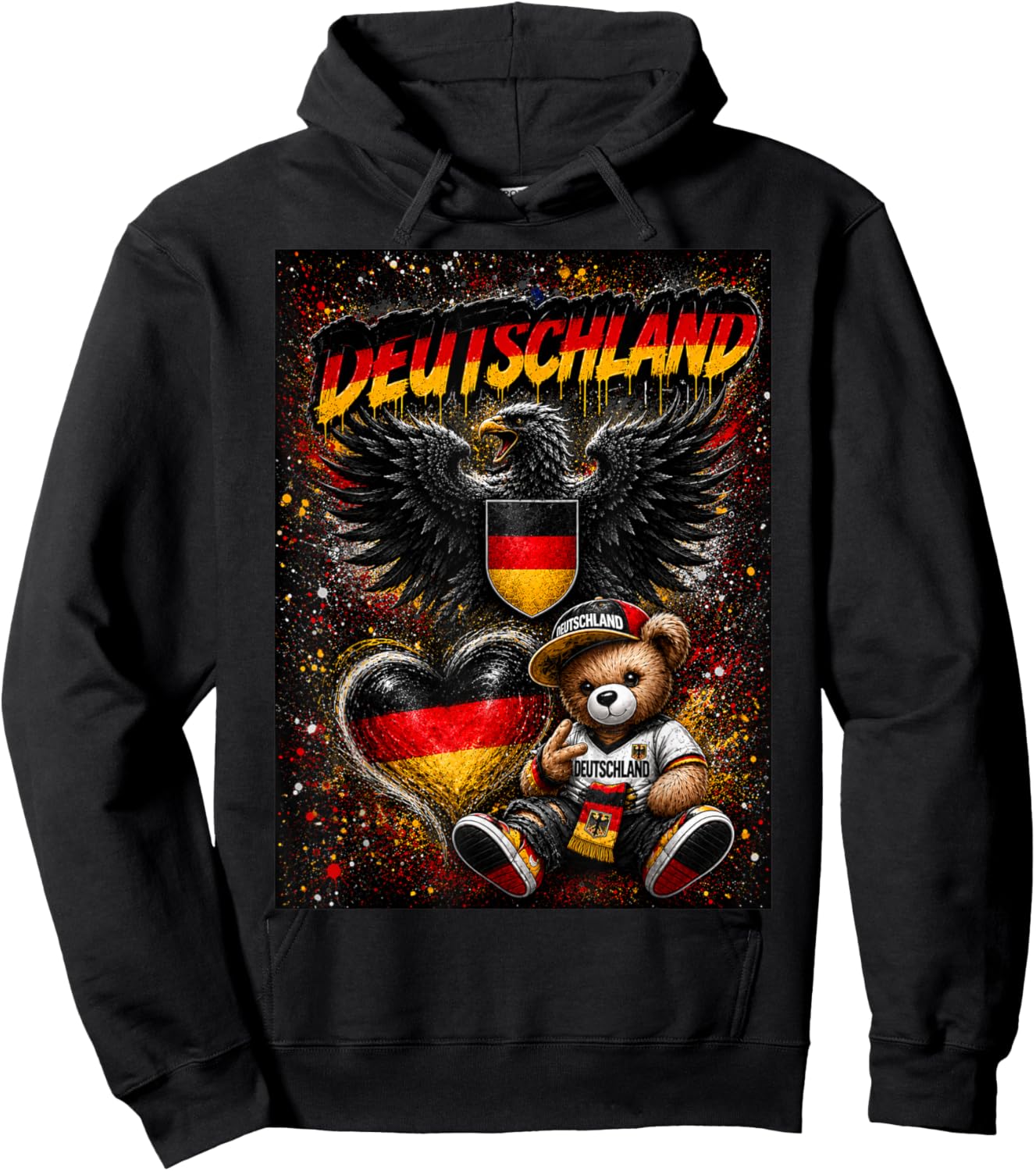 Deutschland Trikot Deutsche Flagge Germany Hoodie - Hoodie | Black