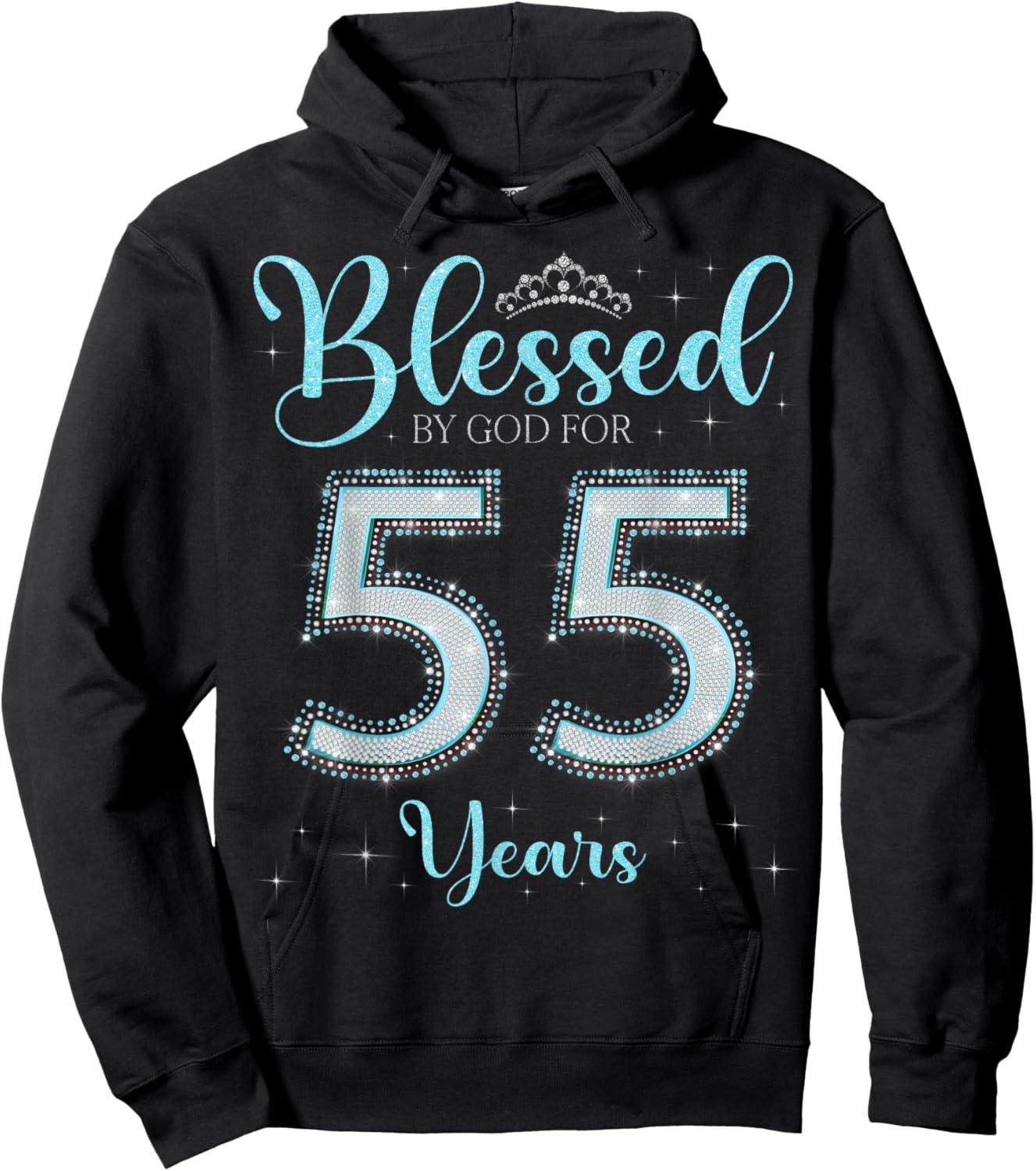 Blessed By God For 55 Years Old 55th Birthday 55th Bday Hoodie - Hoodie | Black