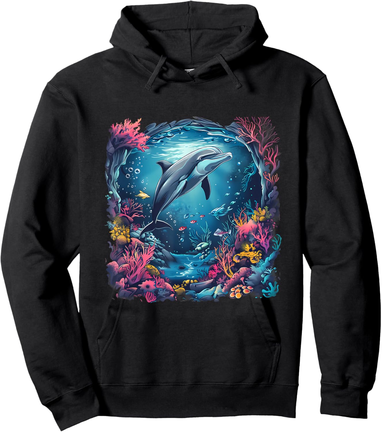 Sea Ocean Animal Art Dolphin Ocean Sea Animal Dolphin Lover Hoodie - Hoodie | Black