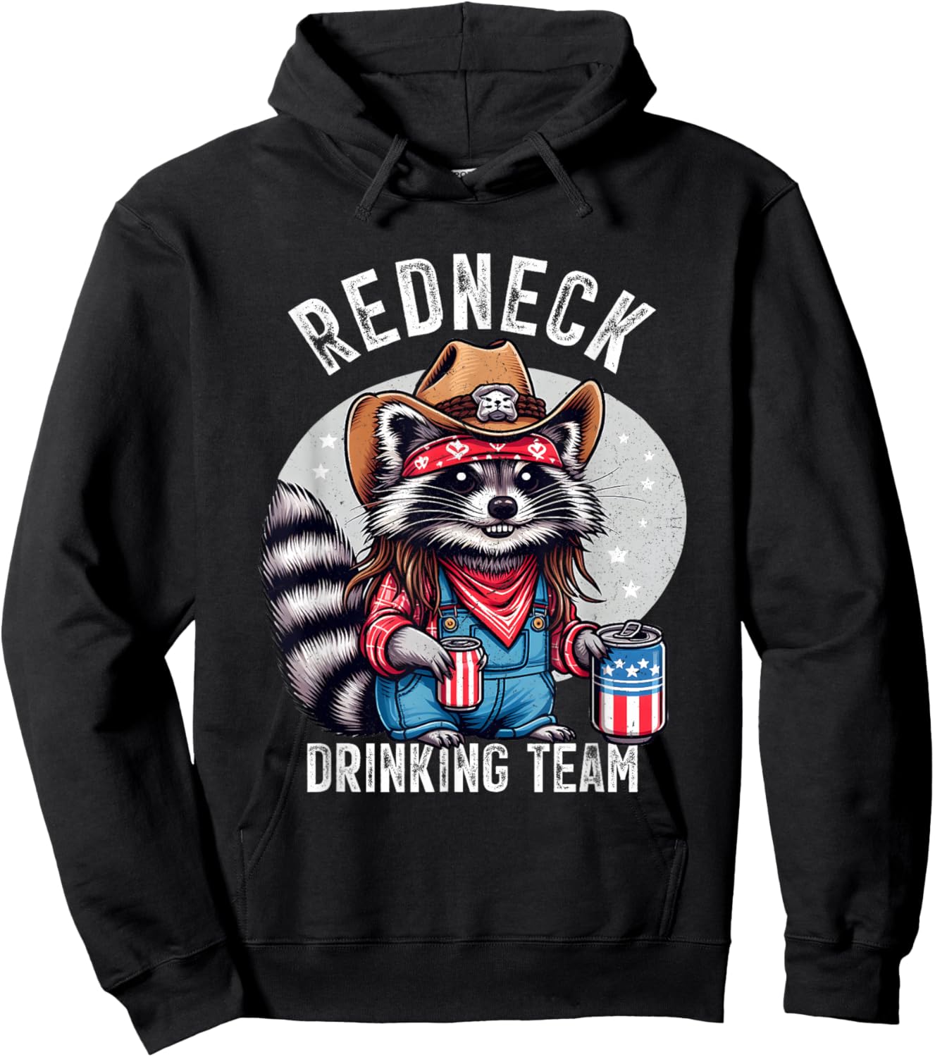 Redneck Raccoon Mullet White Trash Party Attire Hillbilly Hoodie - Hoodie | Black