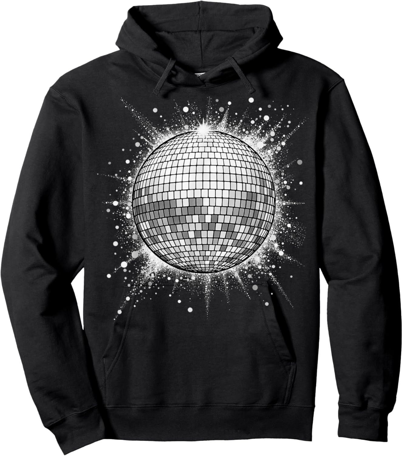 Black and White Disco Ball Hoodie - Hoodie | Black