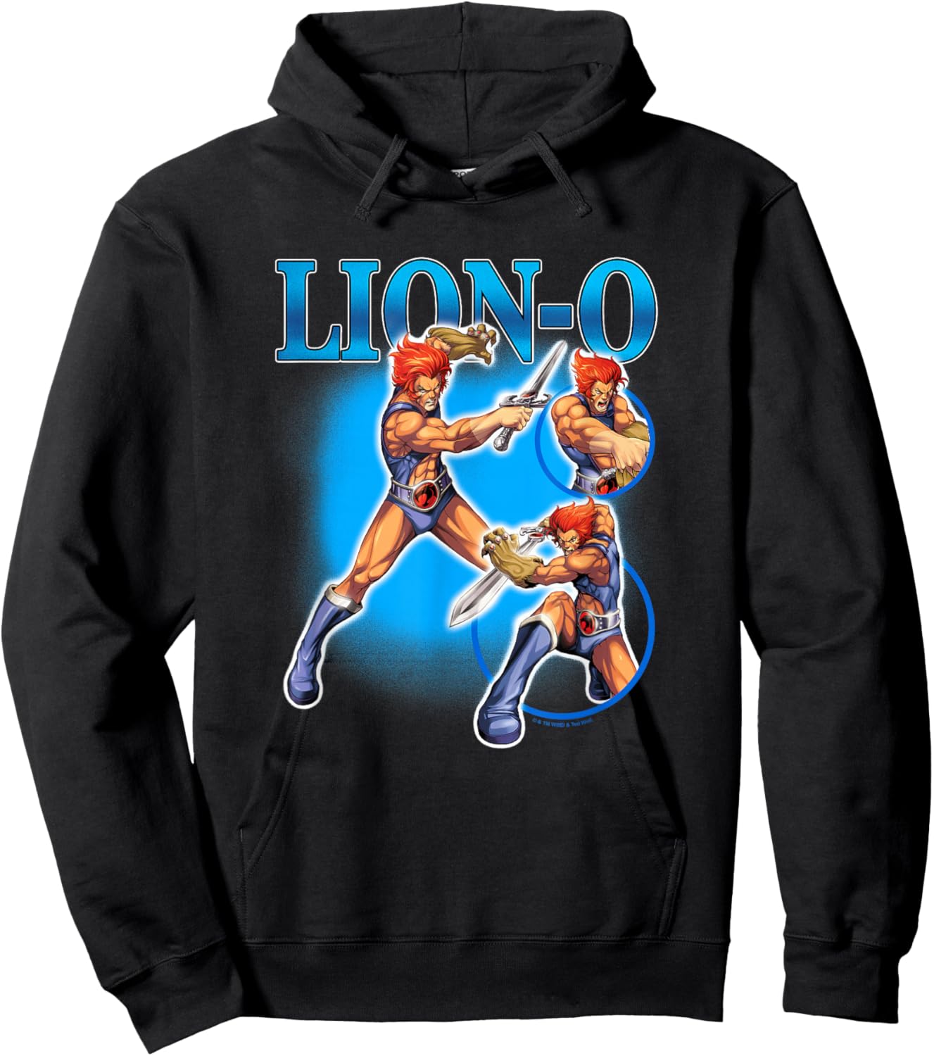 ThunderCats Iconic Lion-O Retro Vintage Collage Chest Poster Hoodie - Hoodie | Black