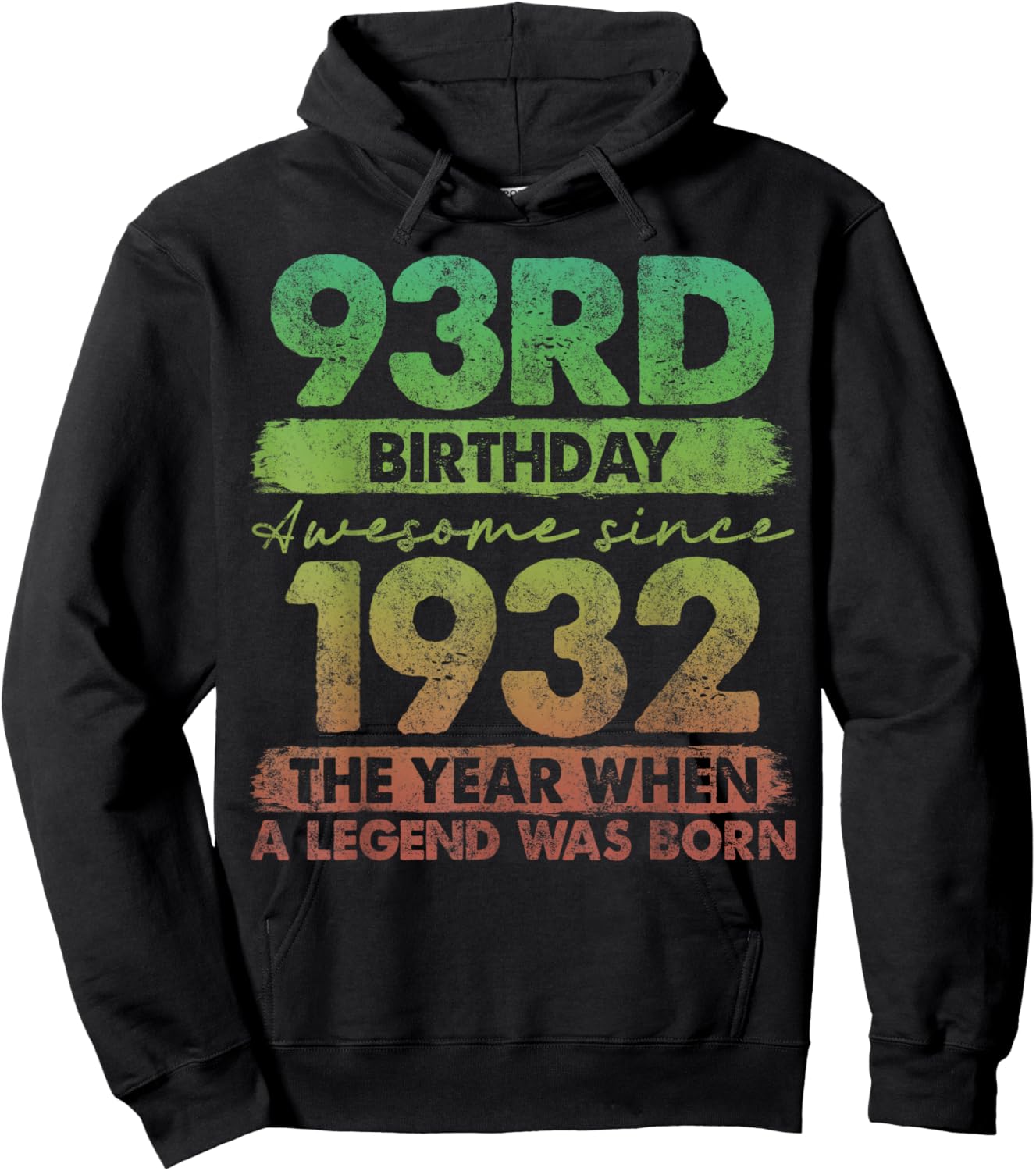 93 Year Old Gifts Vintage 1932 Limited Edition 93rd Birthday Hoodie - Hoodie | Black
