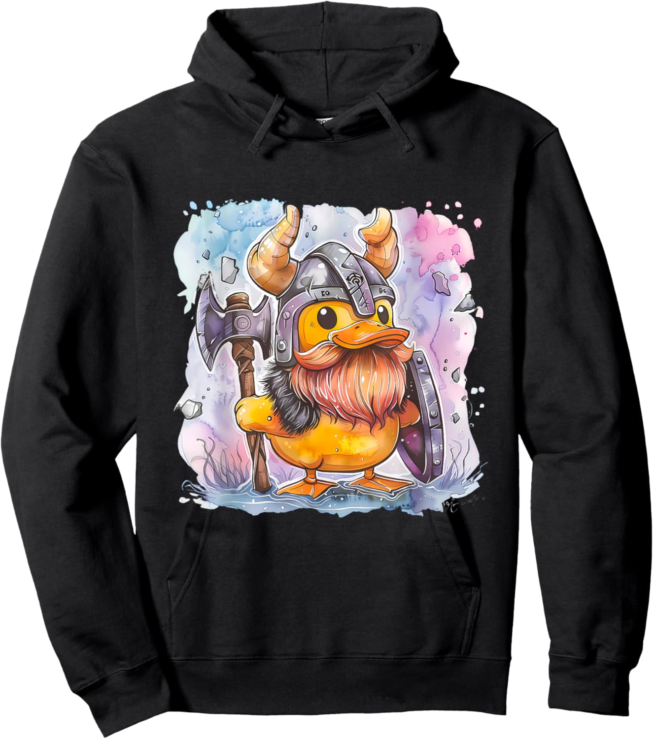 Rubber Duck Vikings Rubber Duckie Viking Duck Viking Helmet Hoodie - Hoodie | Black