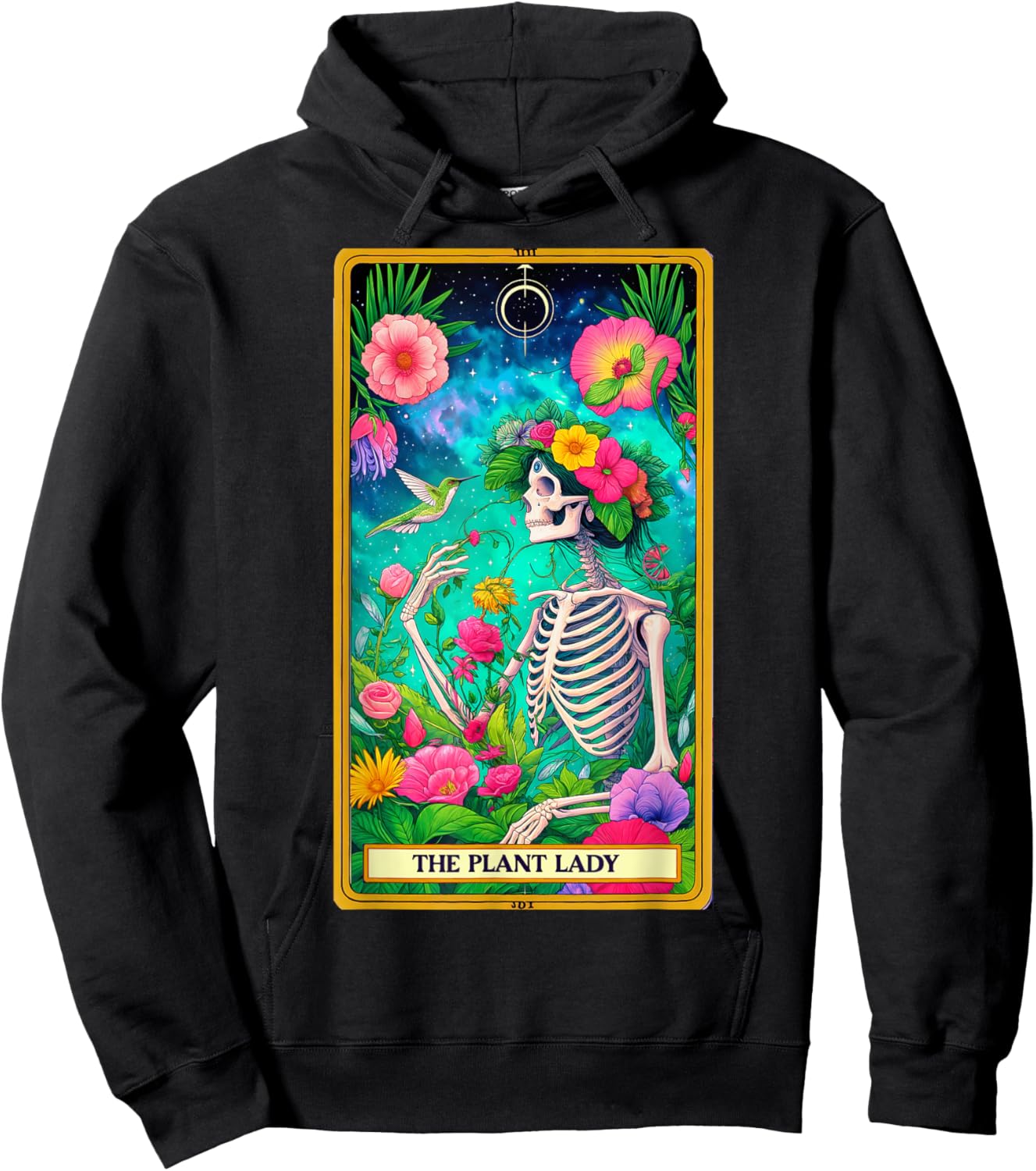 Plant Lady Tarot Card Skeleton Skelly Garden Gardener Women Hoodie - Hoodie | Black