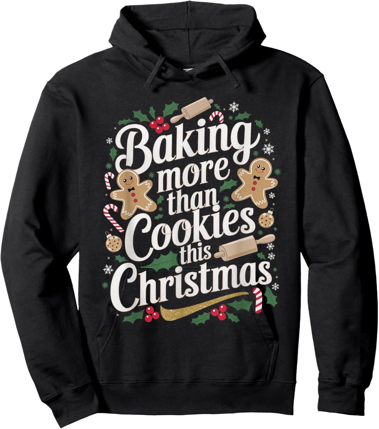 Baking More Than Cookies This Christmas Pregnancy Baby Baker Hoodie - Hoodie | Black